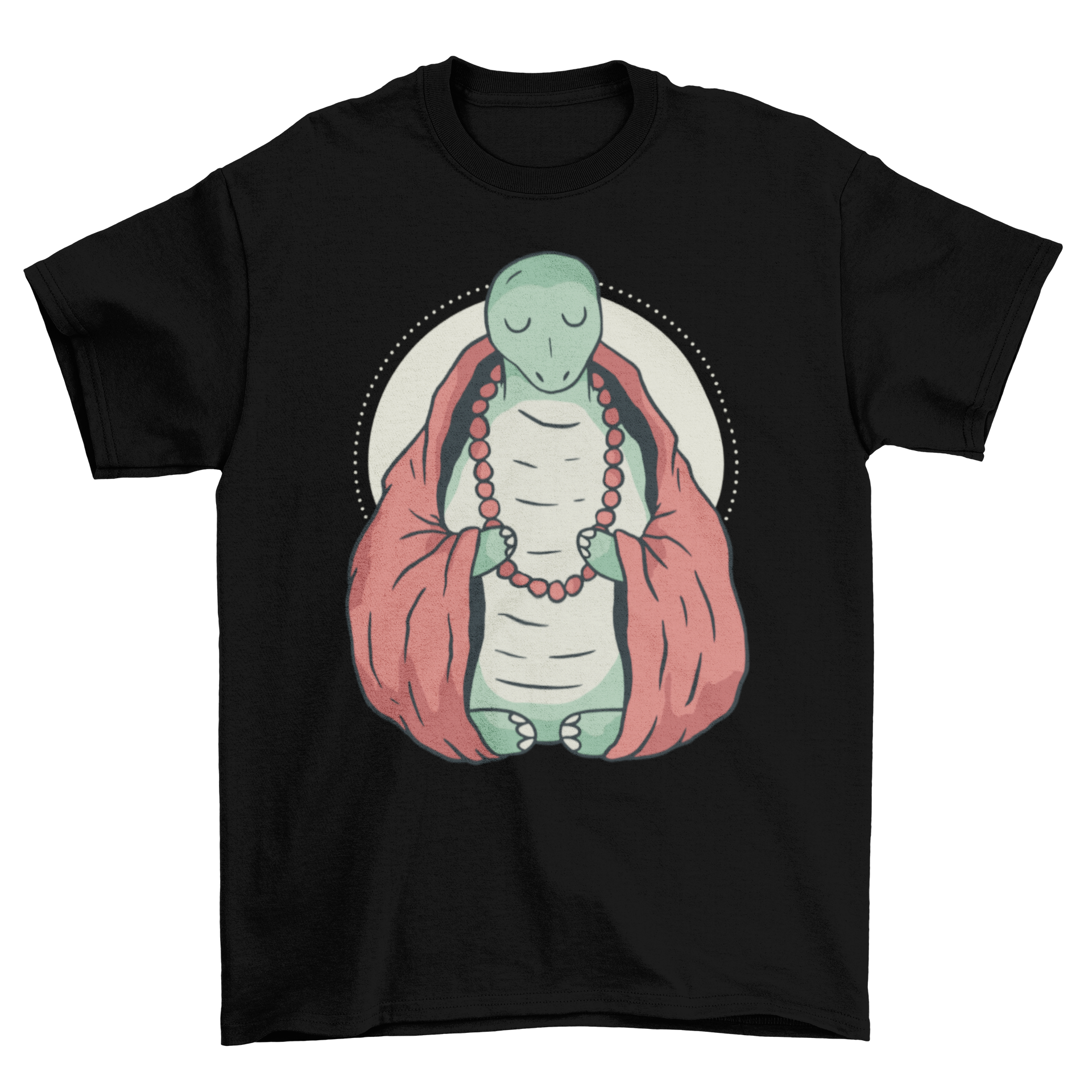 A cute t-shirt featuring a turtle monk meditating, showcasing tranquility and nature.