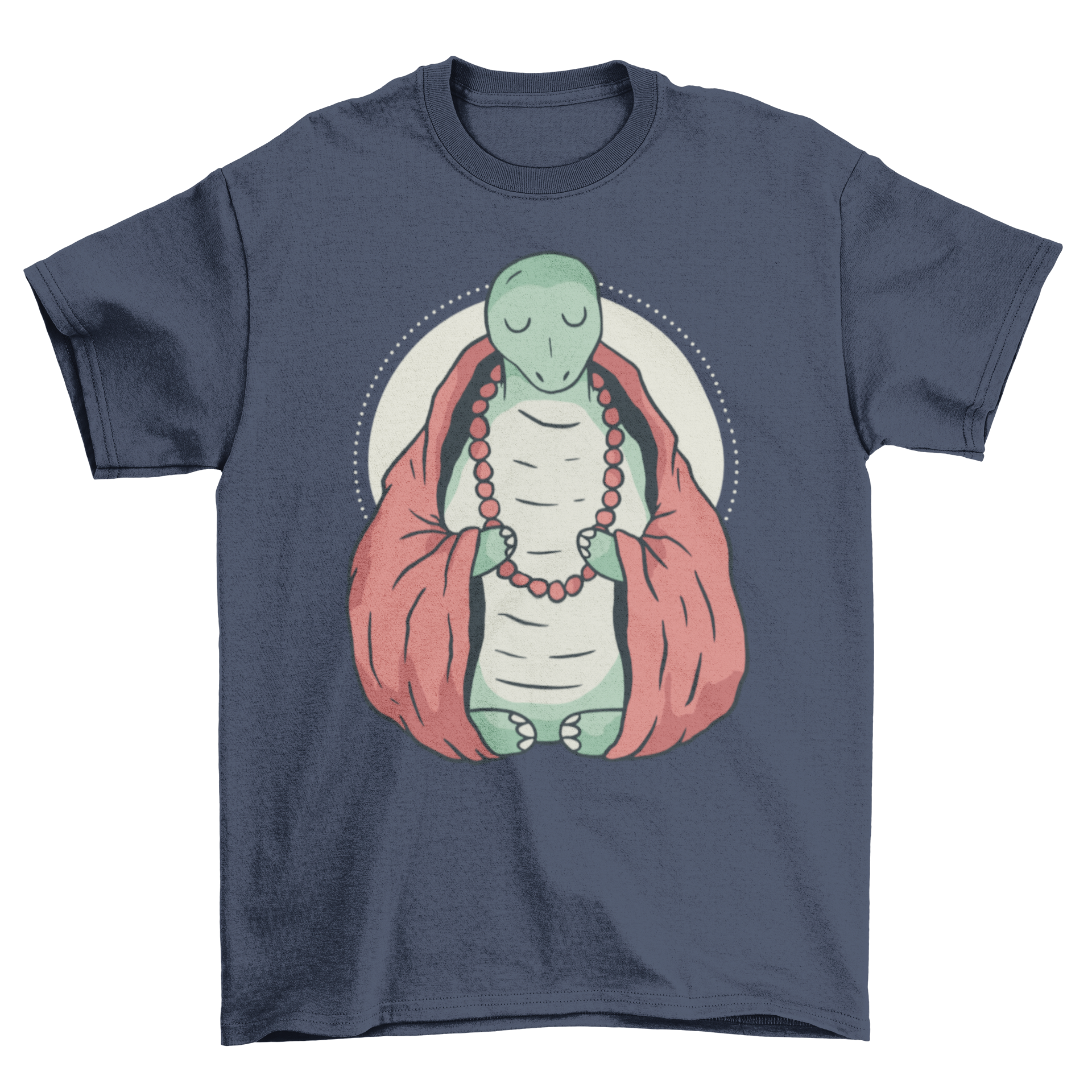 A cute t-shirt featuring a turtle monk meditating, showcasing tranquility and nature.