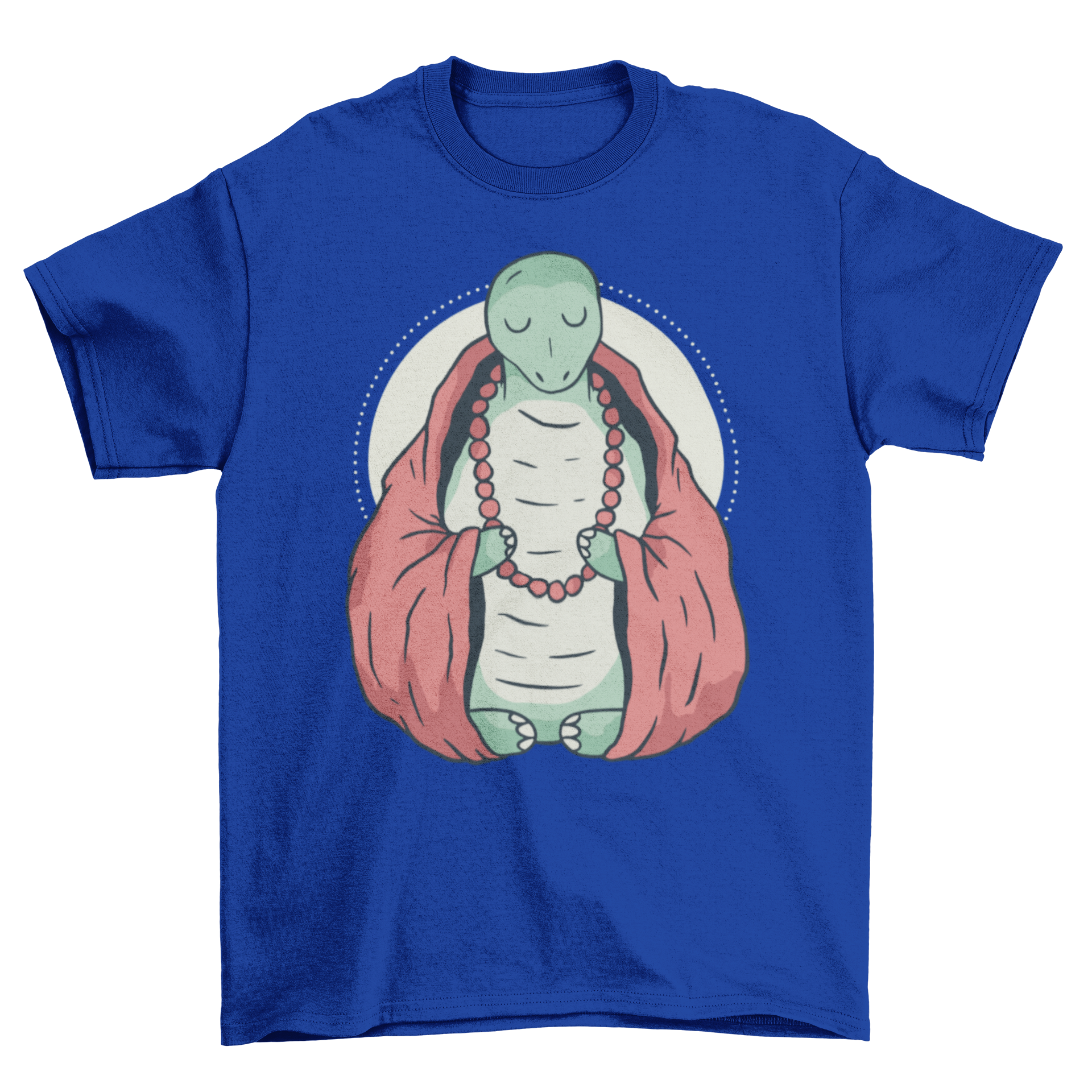 A cute t-shirt featuring a turtle monk meditating, showcasing tranquility and nature.