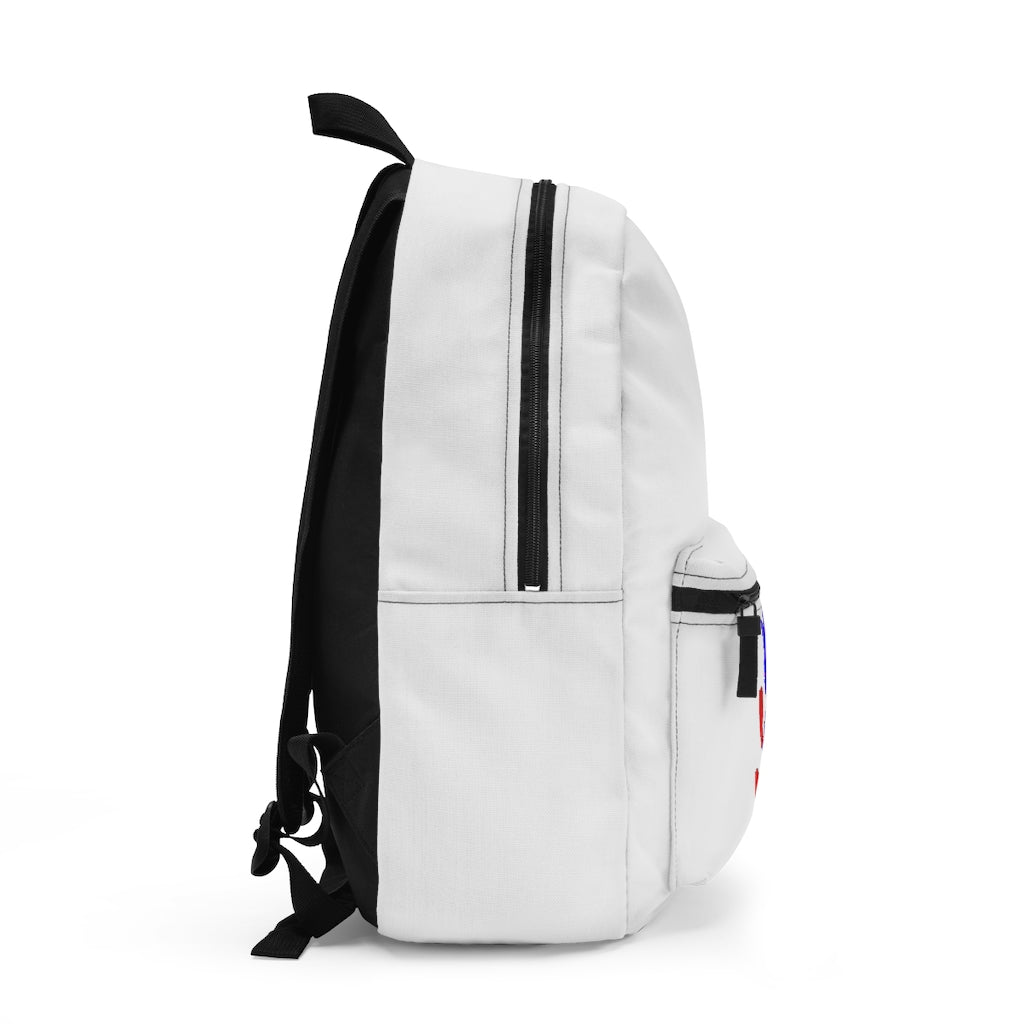 Megatare Backpack made in USA, featuring adjustable straps and waterproof spun polyester material.