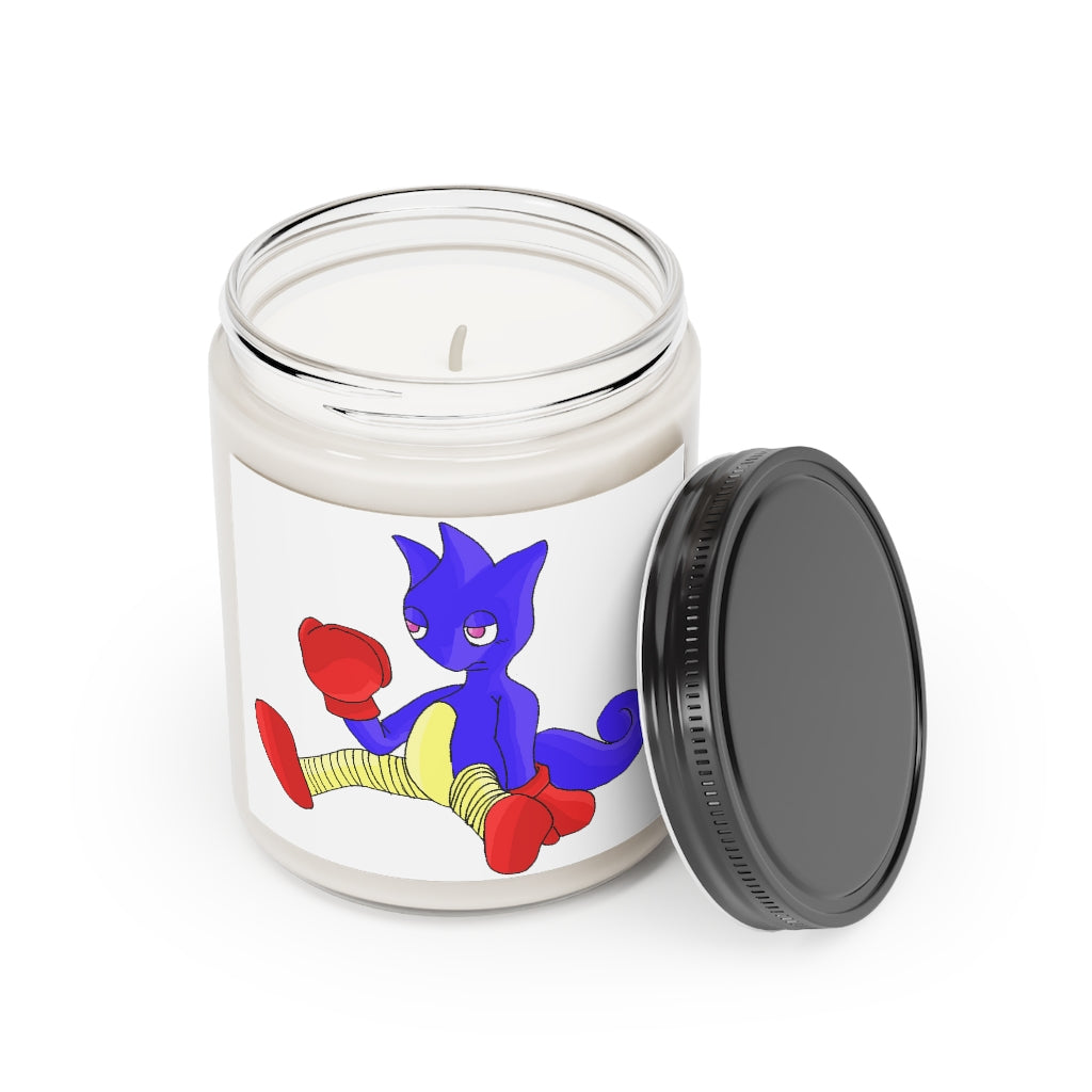 Megatare Scented Candle in a glass container, featuring a permanent label, available in Cinnamon Stick and Vanilla fragrances.