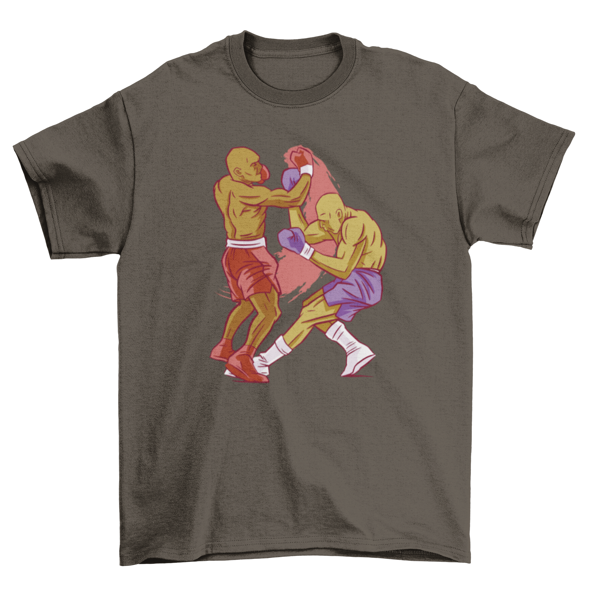 Men boxing t-shirt featuring a dynamic graphic of two boxers in action, perfect for sports enthusiasts.