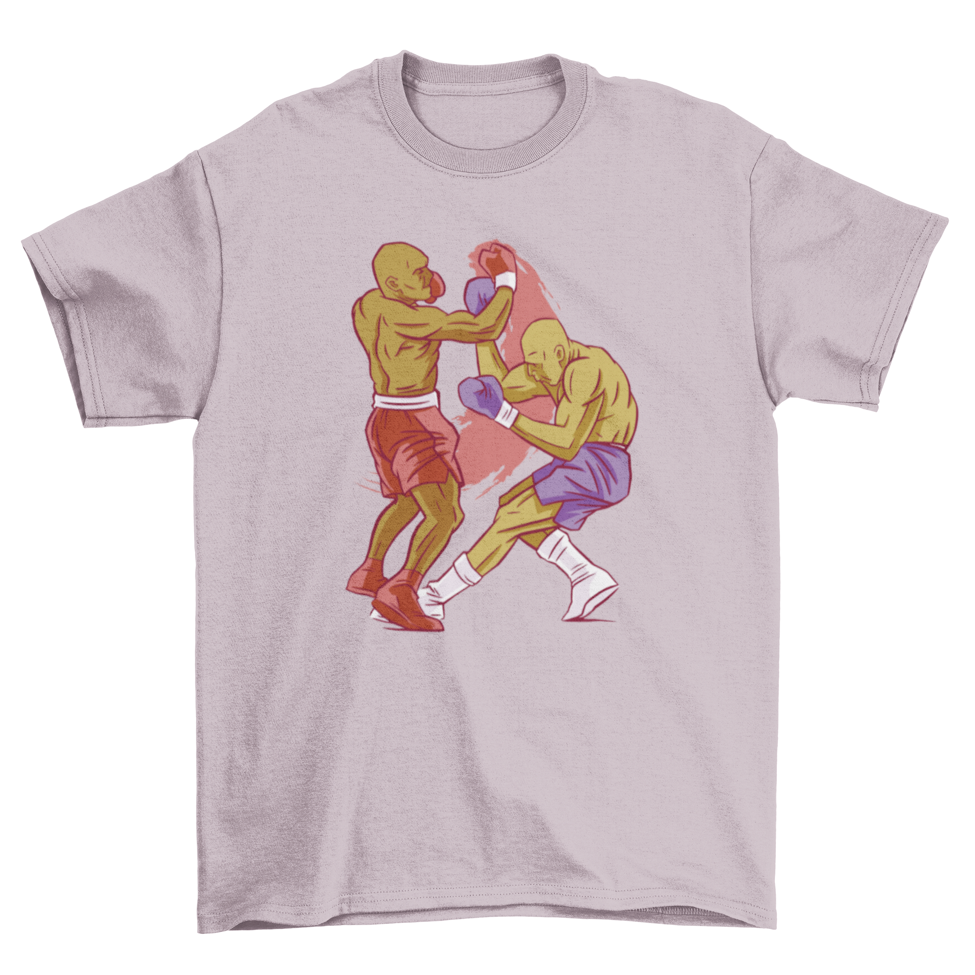 Men boxing t-shirt featuring a dynamic graphic of two boxers in action, perfect for sports enthusiasts.