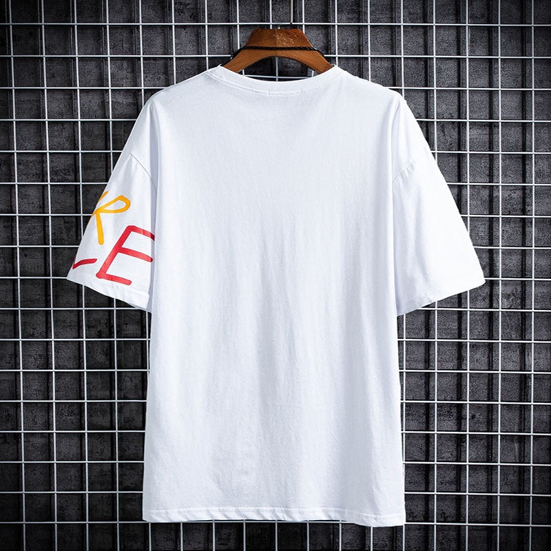 Men's Premium Cotton Printed T-Shirt in white, featuring a stylish print and comfortable fit.