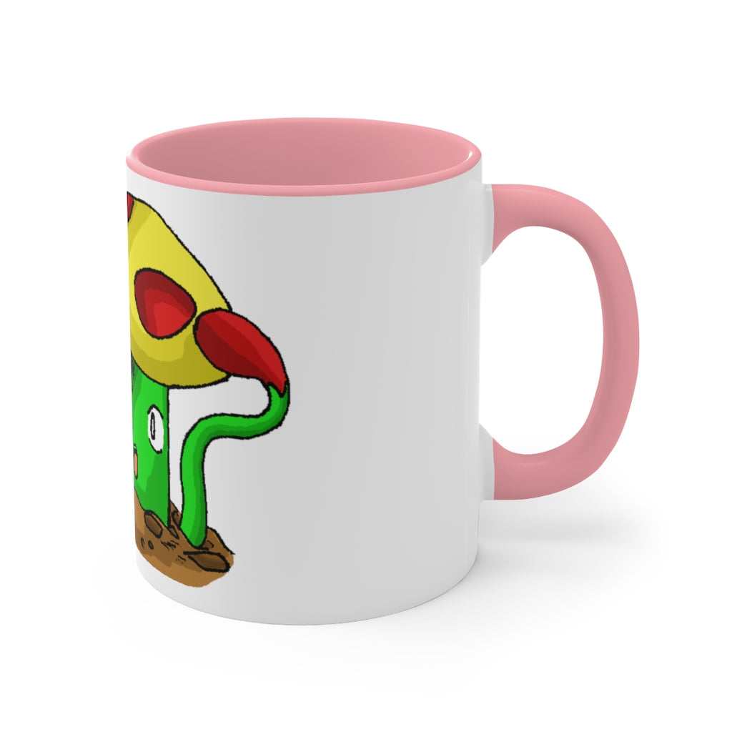 Mepamash Accent Mug featuring a white exterior with a colored interior, available in red, pink, and black options, showcasing its stylish design.