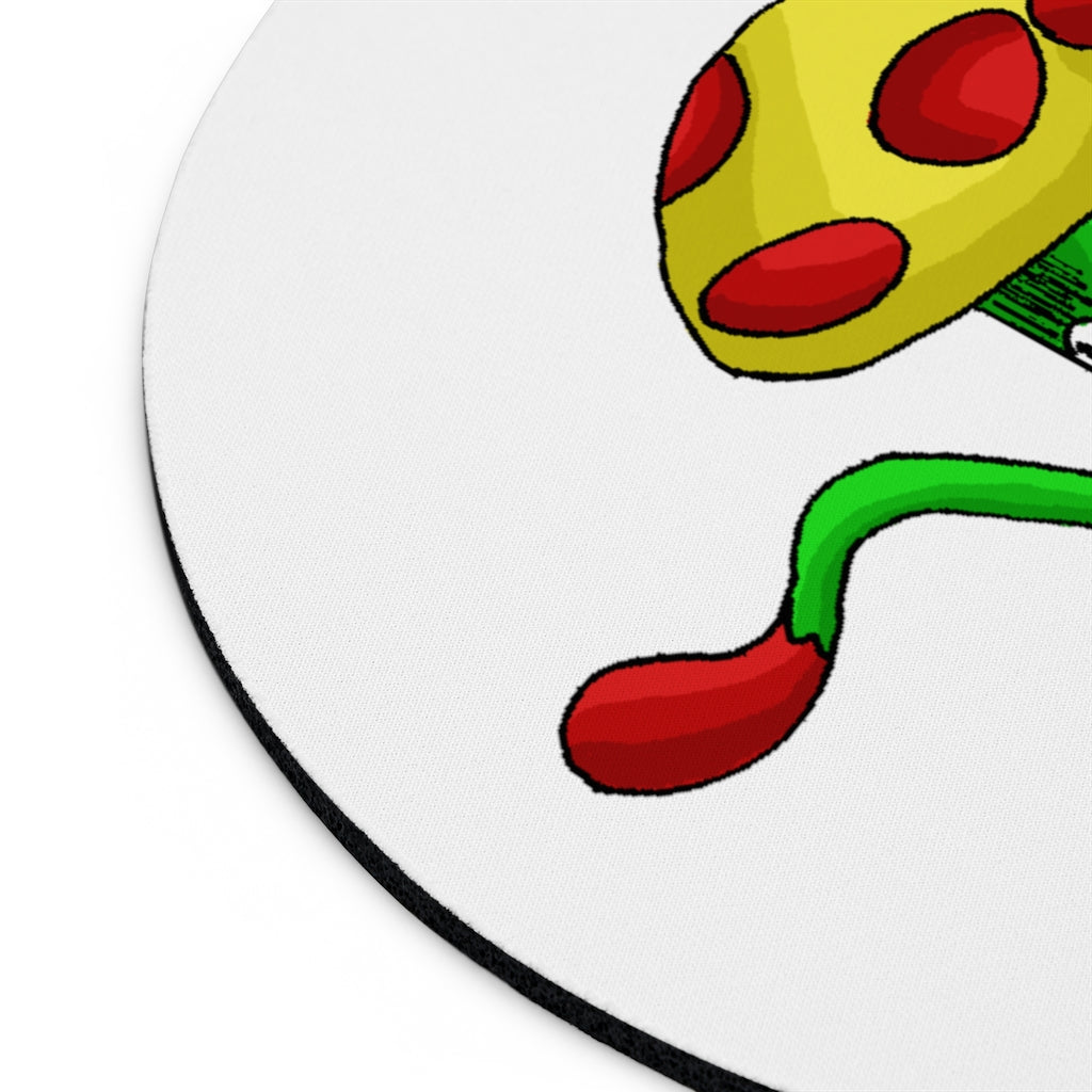 Mepamash Mouse Pad in round and rectangular shapes with vibrant designs and non-slip rubber bottom.