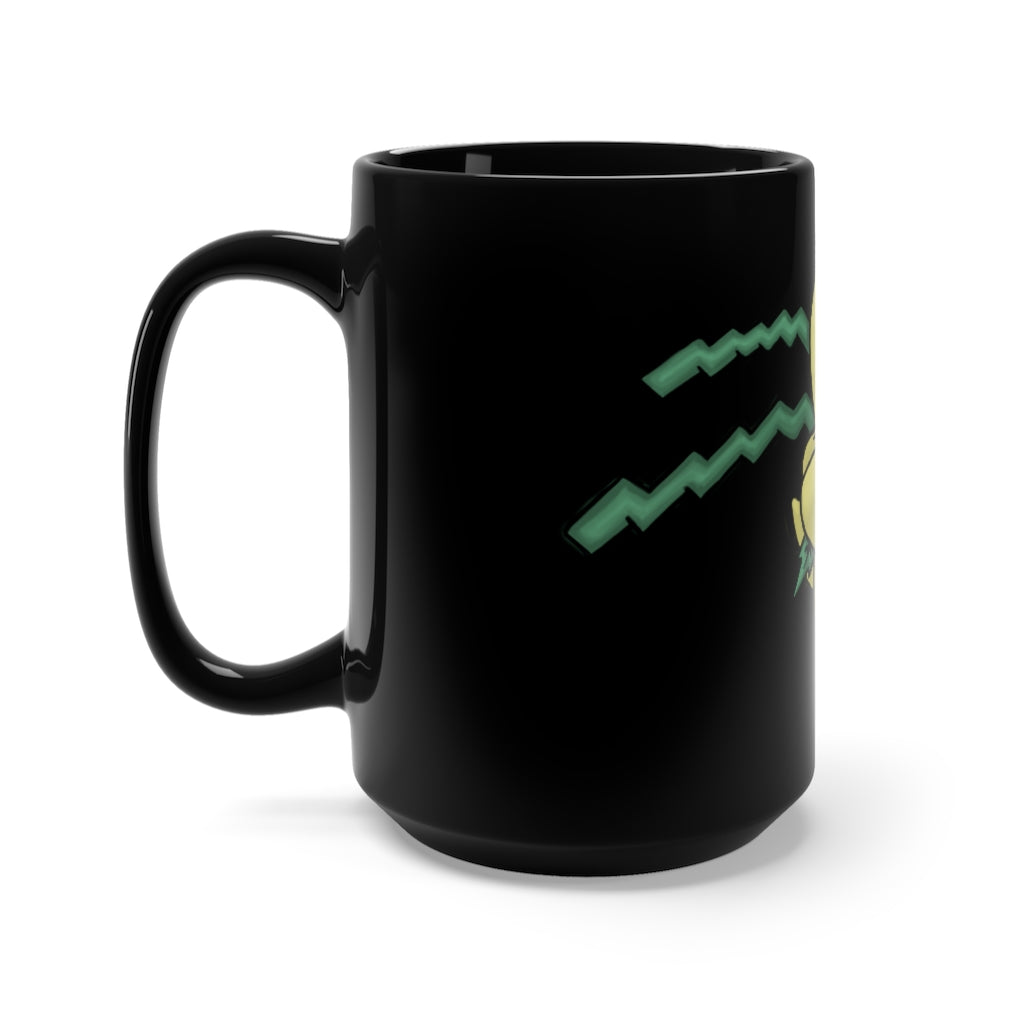 Mercardo Black Mug 15oz, a stylish black ceramic mug with a C-handle, perfect for coffee and tea lovers.