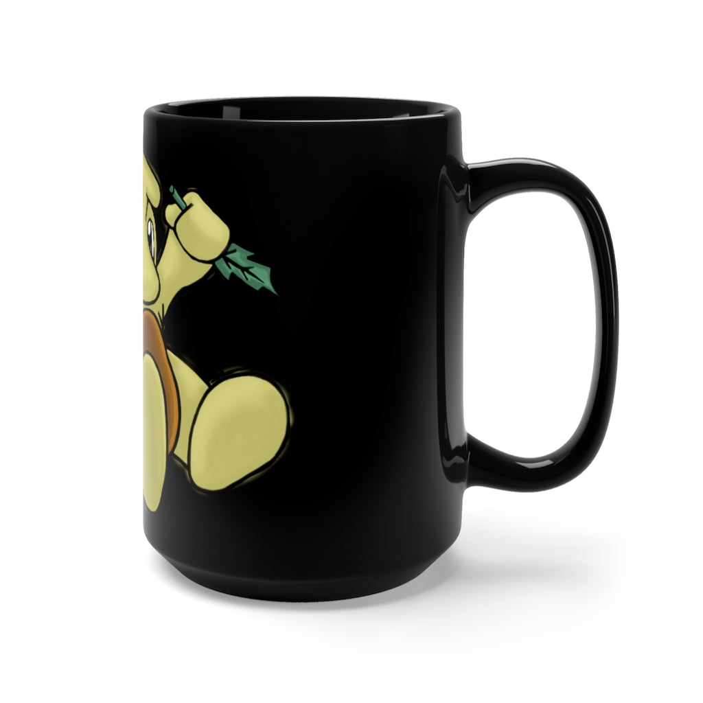 Mercardo Black Mug 15oz, a stylish black ceramic mug with a C-handle, perfect for coffee and tea lovers.