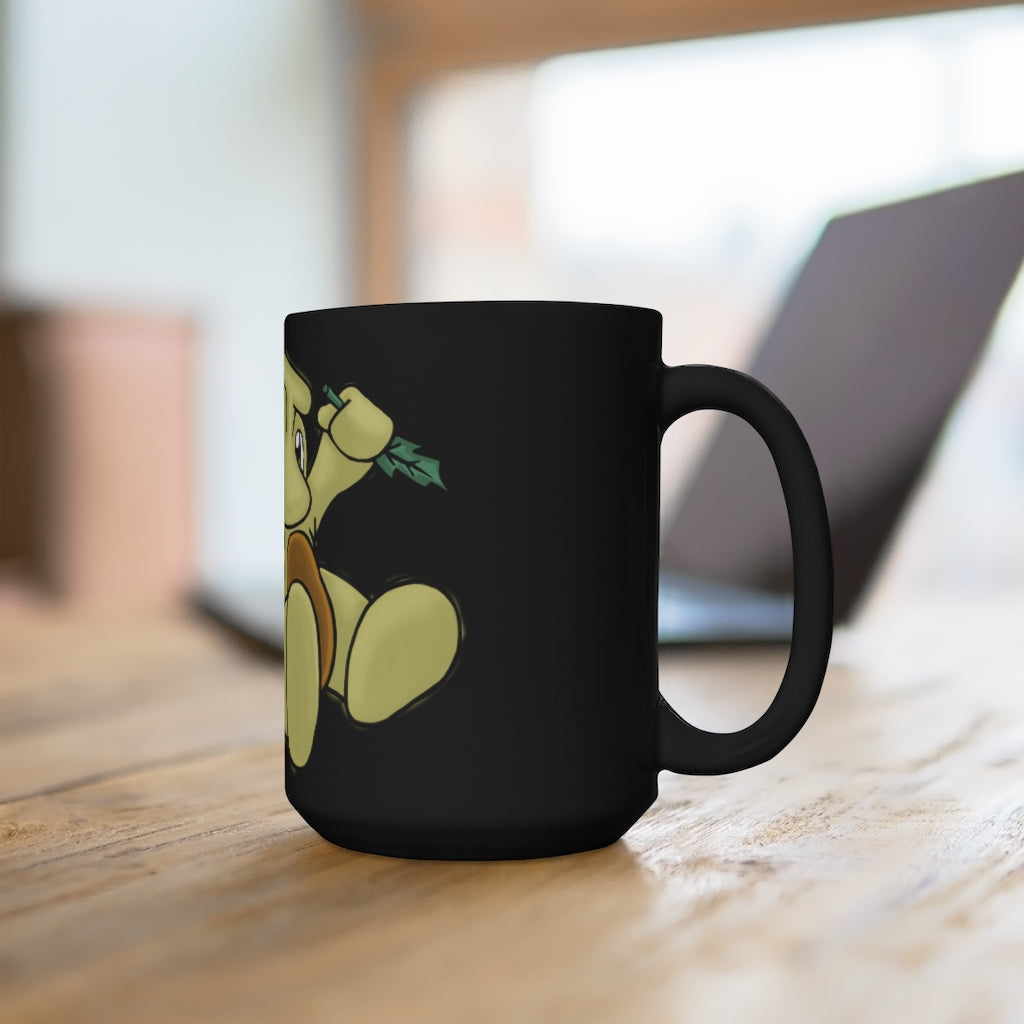 Mercardo Black Mug 15oz, a stylish black ceramic mug with a C-handle, perfect for coffee and tea lovers.