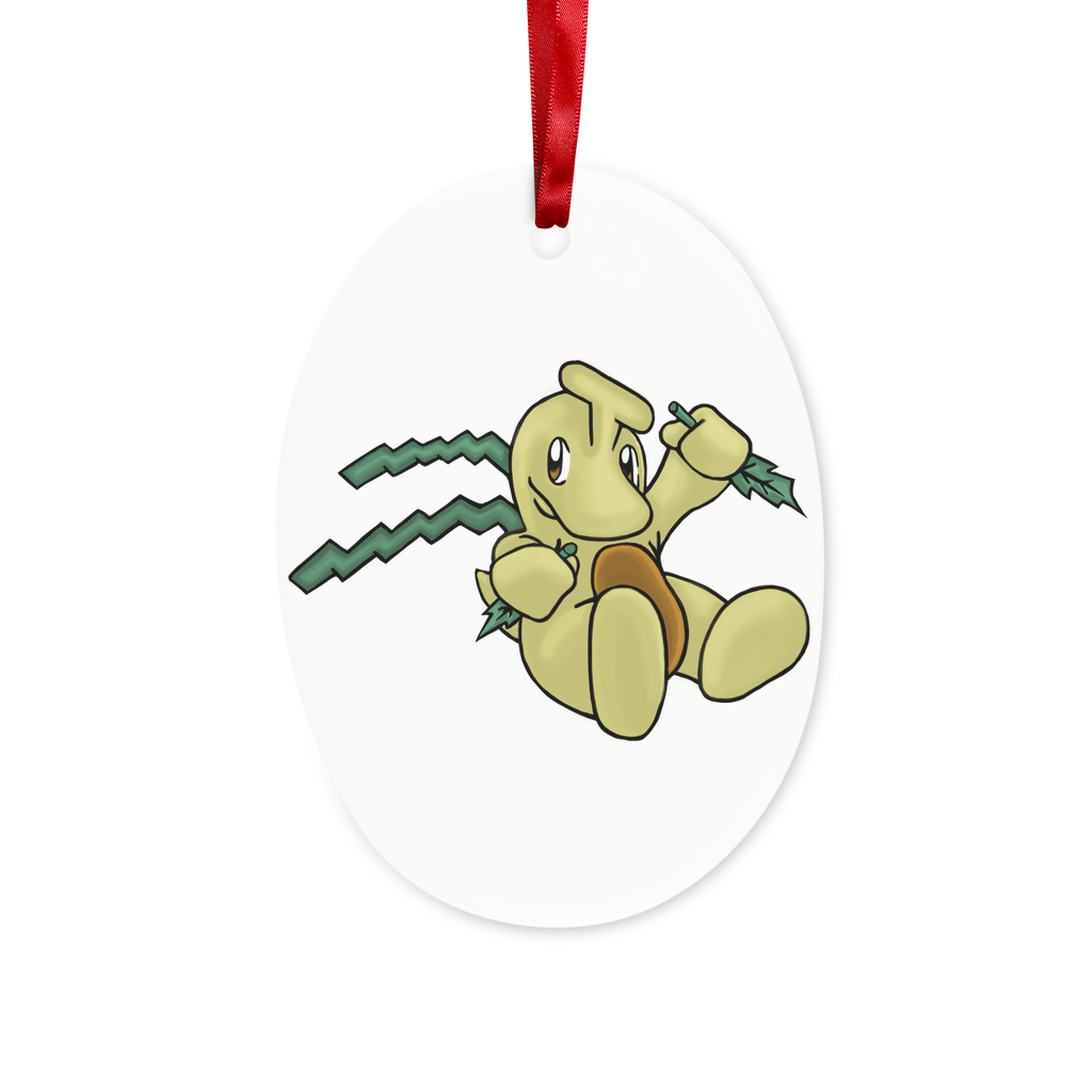 Mercardo Ceramic Hanging Ornament with red ribbon and gold string, beautifully crafted for Christmas decoration.