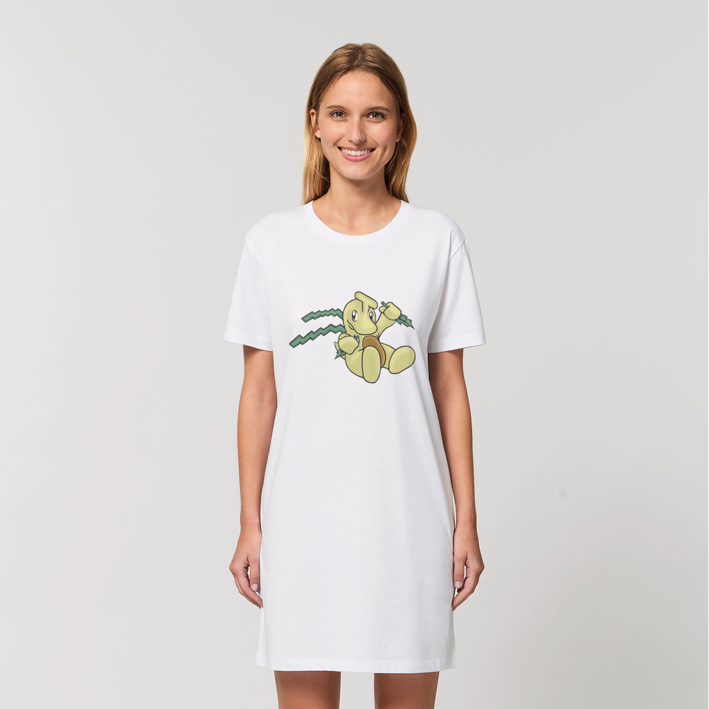 Mercardo Organic T-Shirt Dress in various colors, showcasing its soft fabric and stylish design.