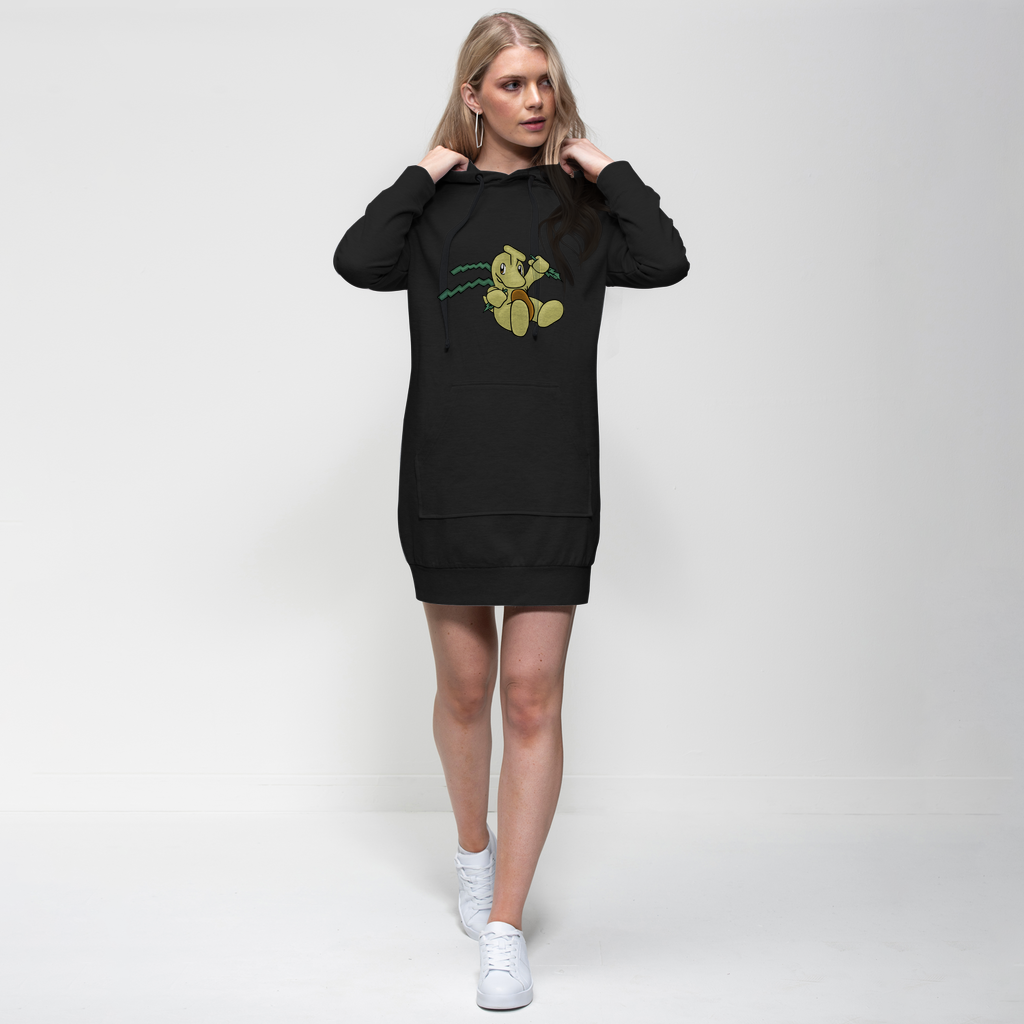 Mercardo Premium Adult Hoodie Dress featuring a relaxed fit, hood, and kangaroo pocket in a stylish design.