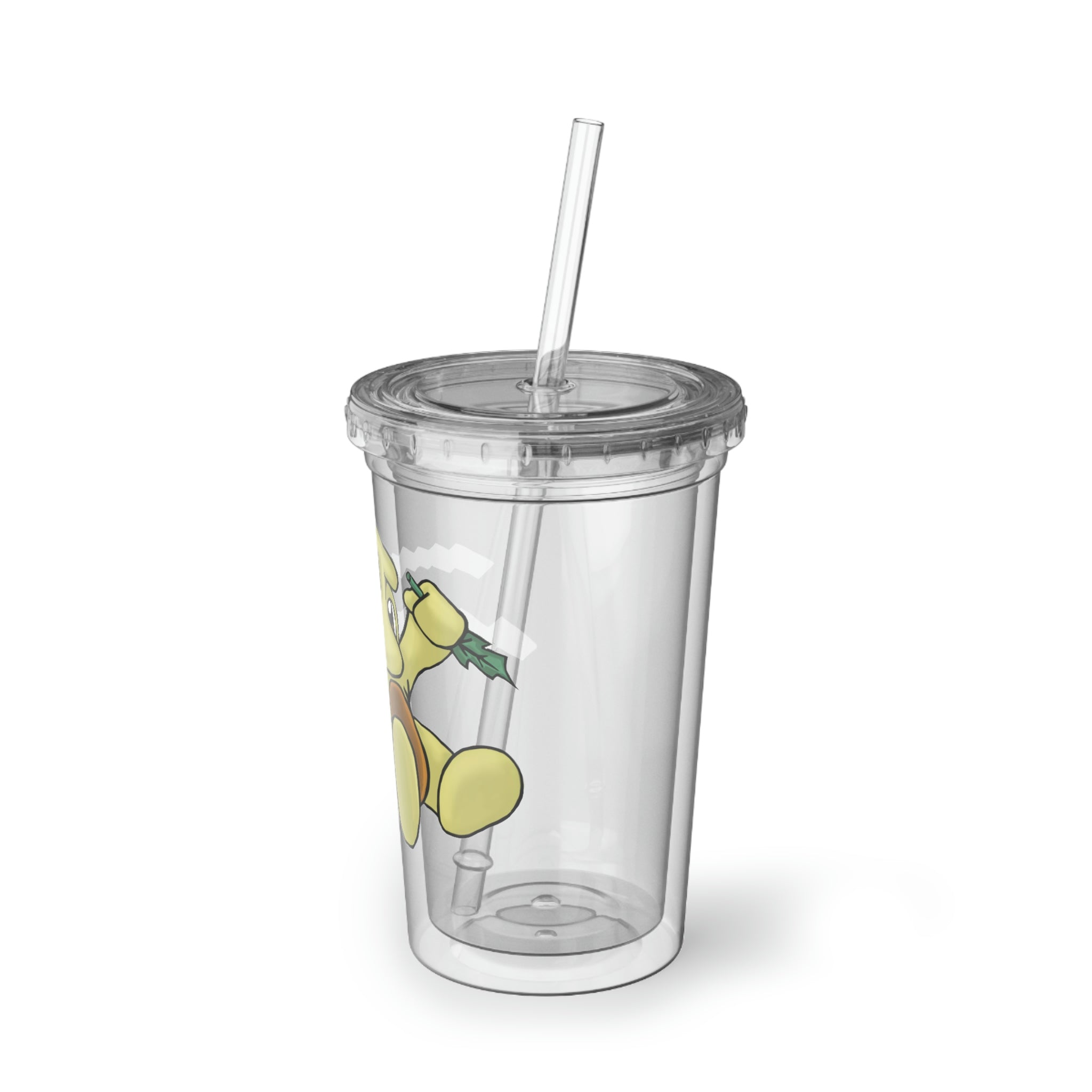 Mercardo Suave Acrylic Cup with vibrant artwork, double-wall insulation, and a straw, perfect for hot and cold beverages.