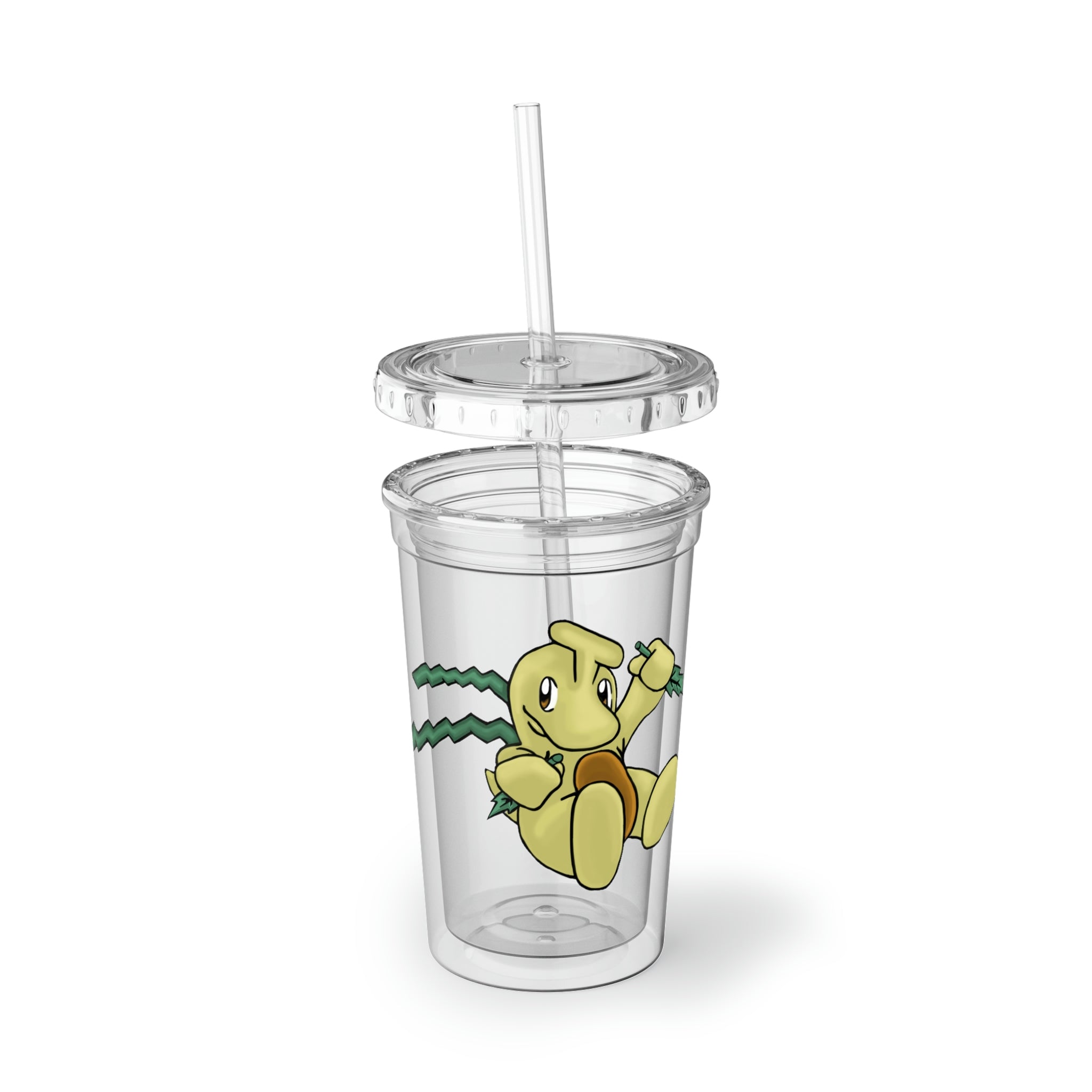 Mercardo Suave Acrylic Cup with vibrant artwork, double-wall insulation, and a straw, perfect for hot and cold beverages.