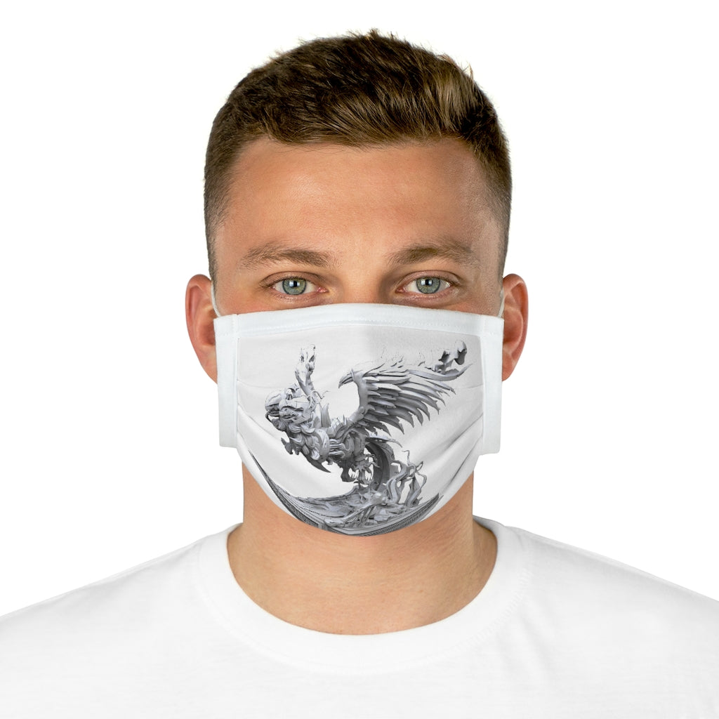 Merciless the Flaming SkyBird Cotton Face Mask featuring vibrant colors and artistic motifs, designed for style and comfort.