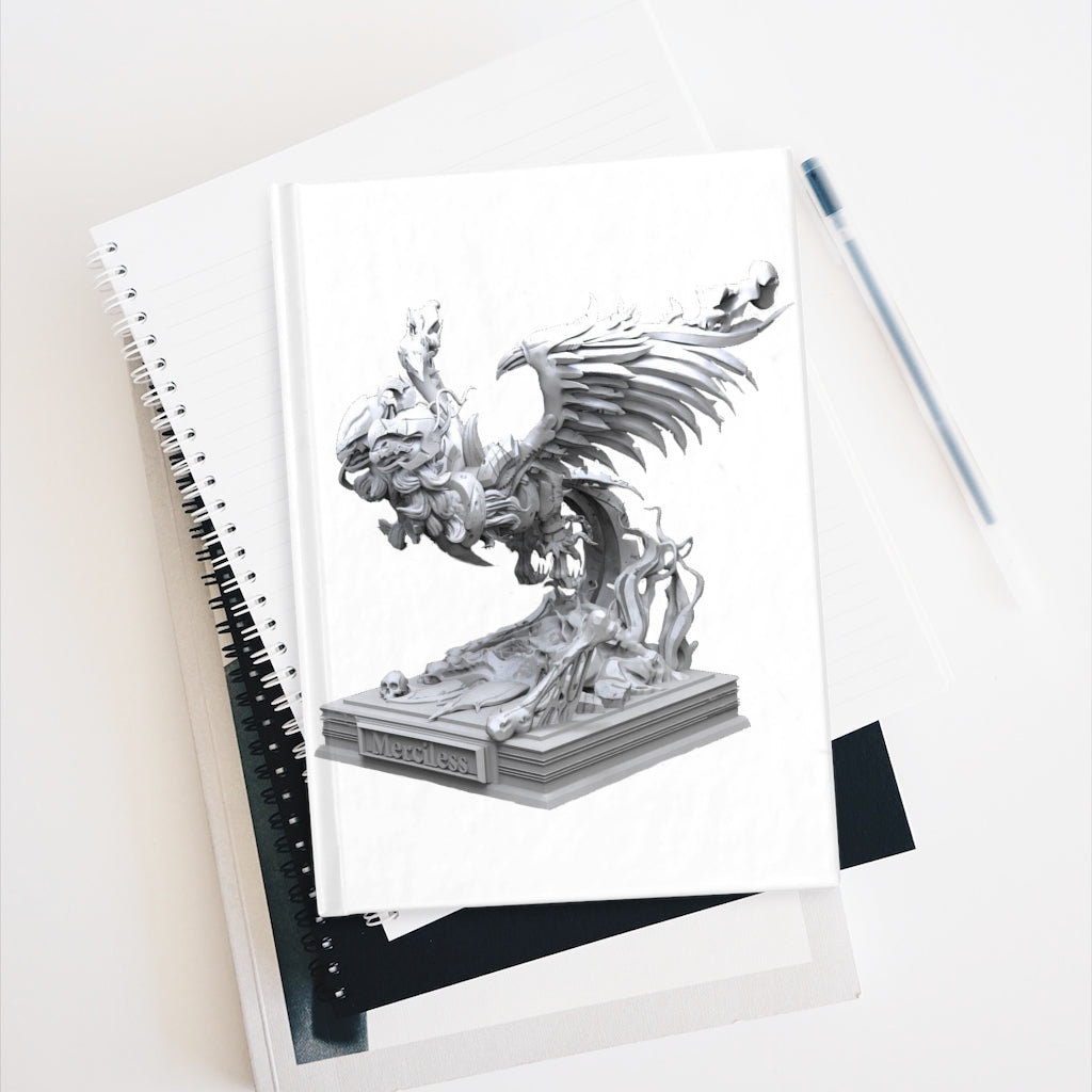 Merciless the Flaming SkyBird Journal with vibrant wraparound print and blank pages for creativity.