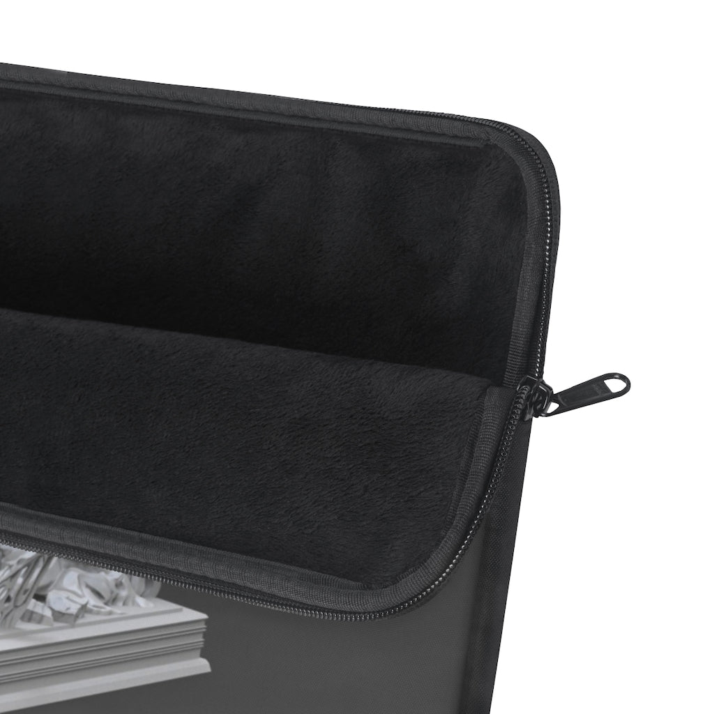 Merciless SkyBird Laptop Sleeve featuring a stylish design with a black backside and top loading zipper, available in three sizes.