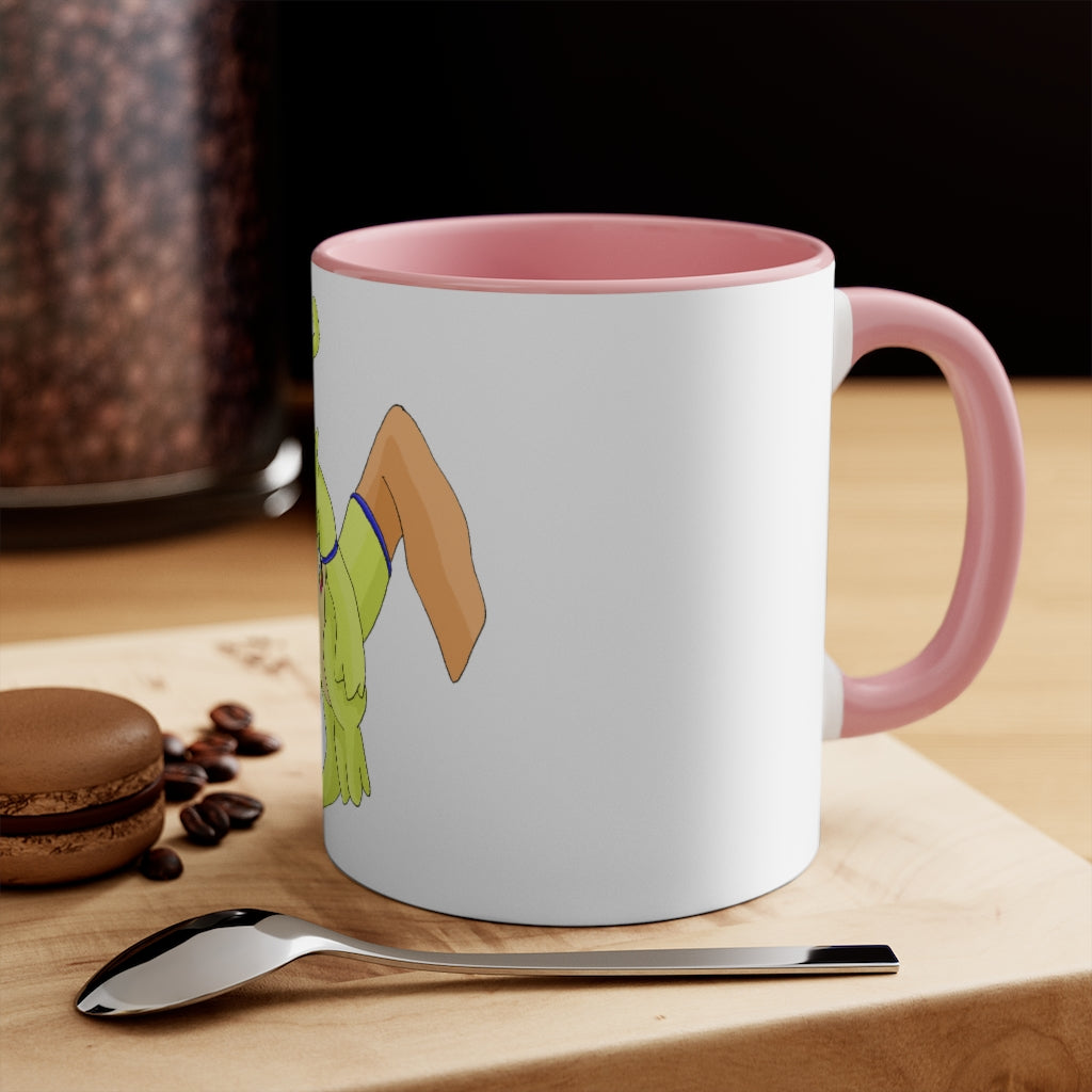 Mergilender Accent Mug showcasing its two-tone design with a colored interior and handle, available in multiple colors.