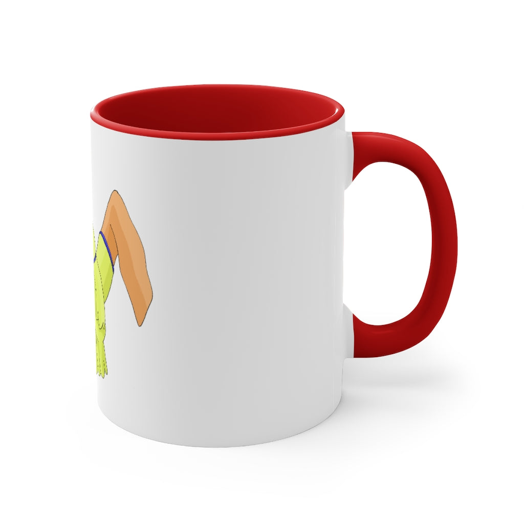 Mergilender Accent Mug showcasing its two-tone design with a colored interior and handle, available in multiple colors.