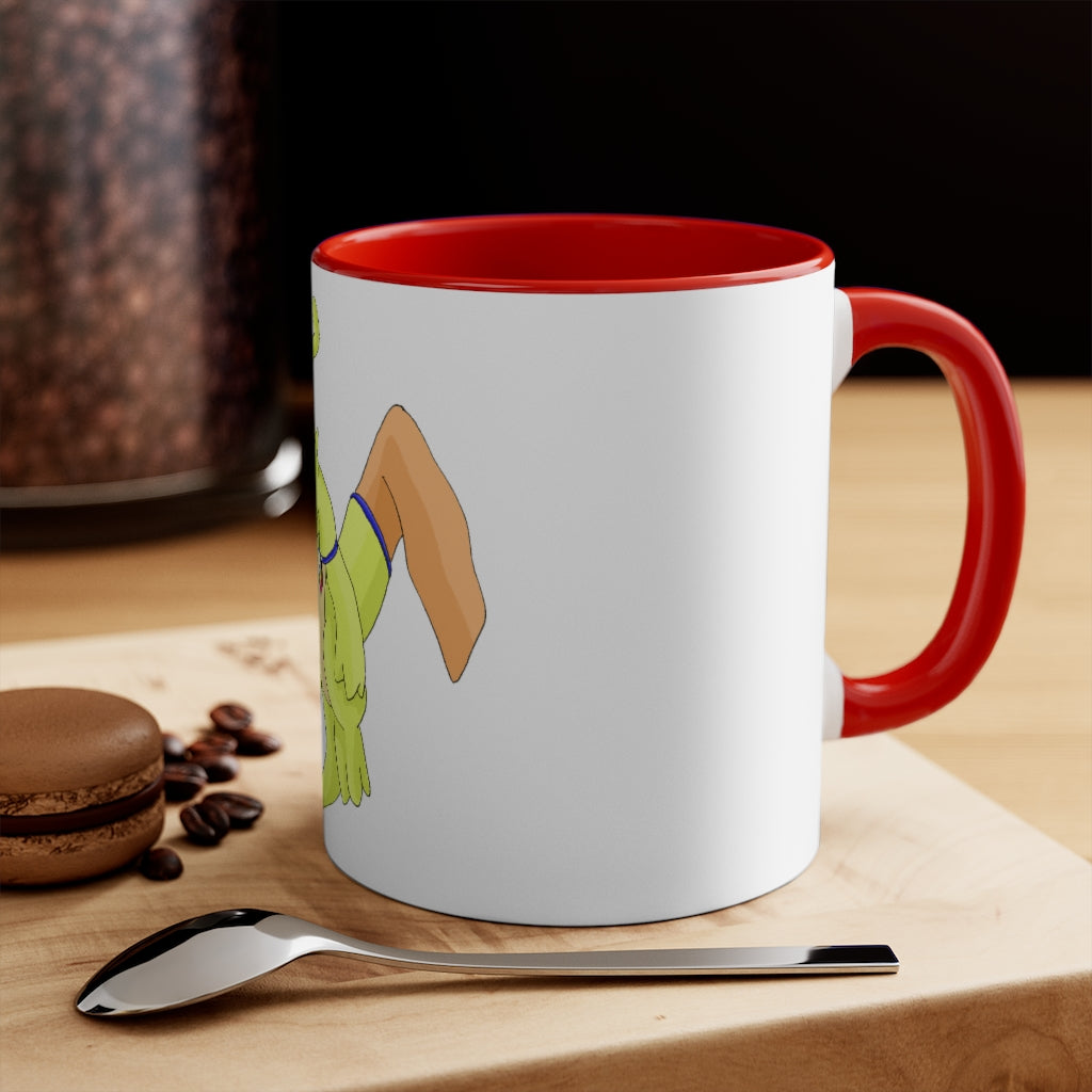 Mergilender Accent Mug showcasing its two-tone design with a colored interior and handle, available in multiple colors.