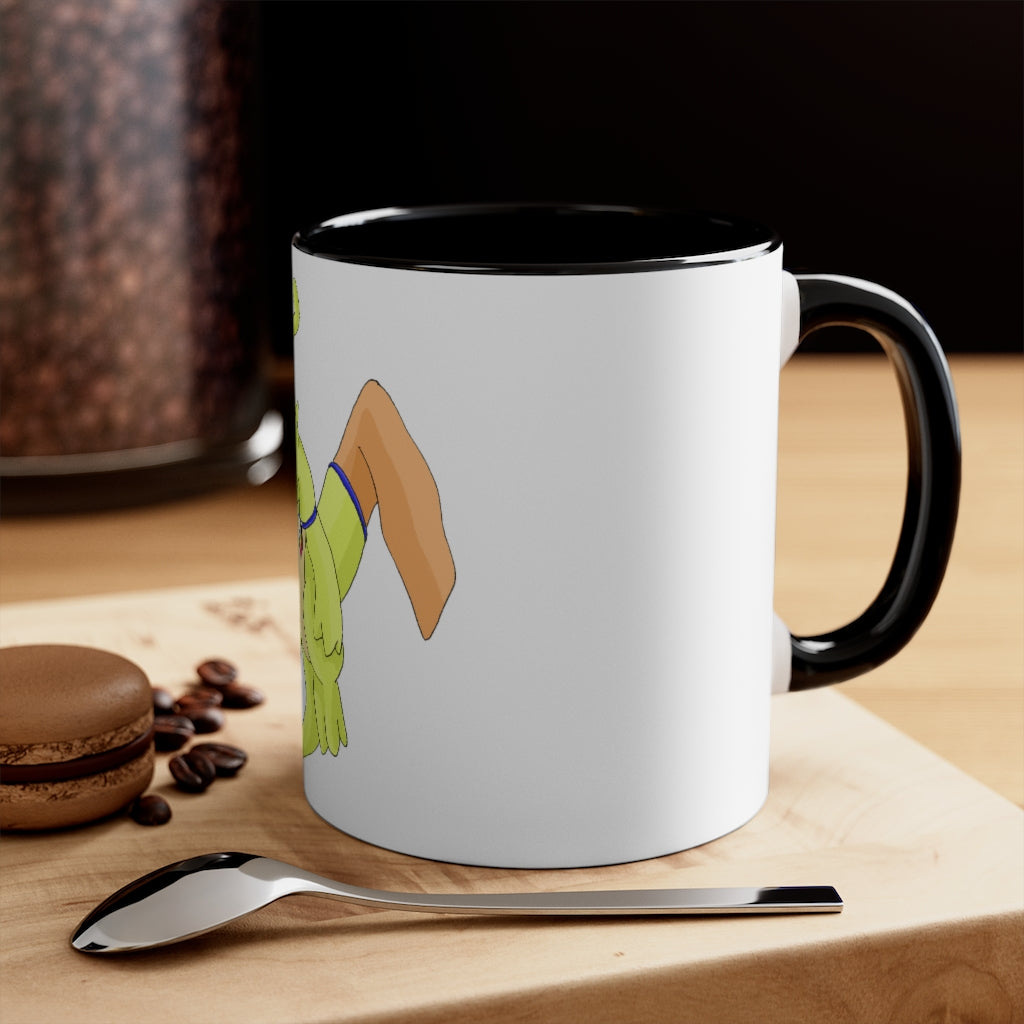 Mergilender Accent Mug showcasing its two-tone design with a colored interior and handle, available in multiple colors.