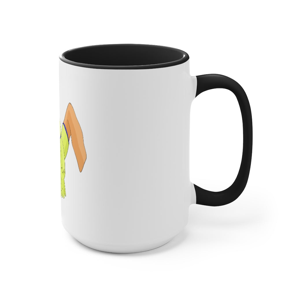 Mergilender Accent Mug showcasing its two-tone design with a colored interior and handle, available in multiple colors.