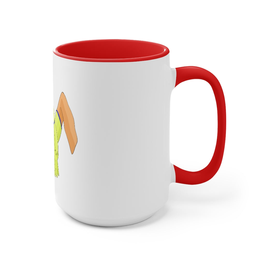 Mergilender Accent Mug showcasing its two-tone design with a colored interior and handle, available in multiple colors.