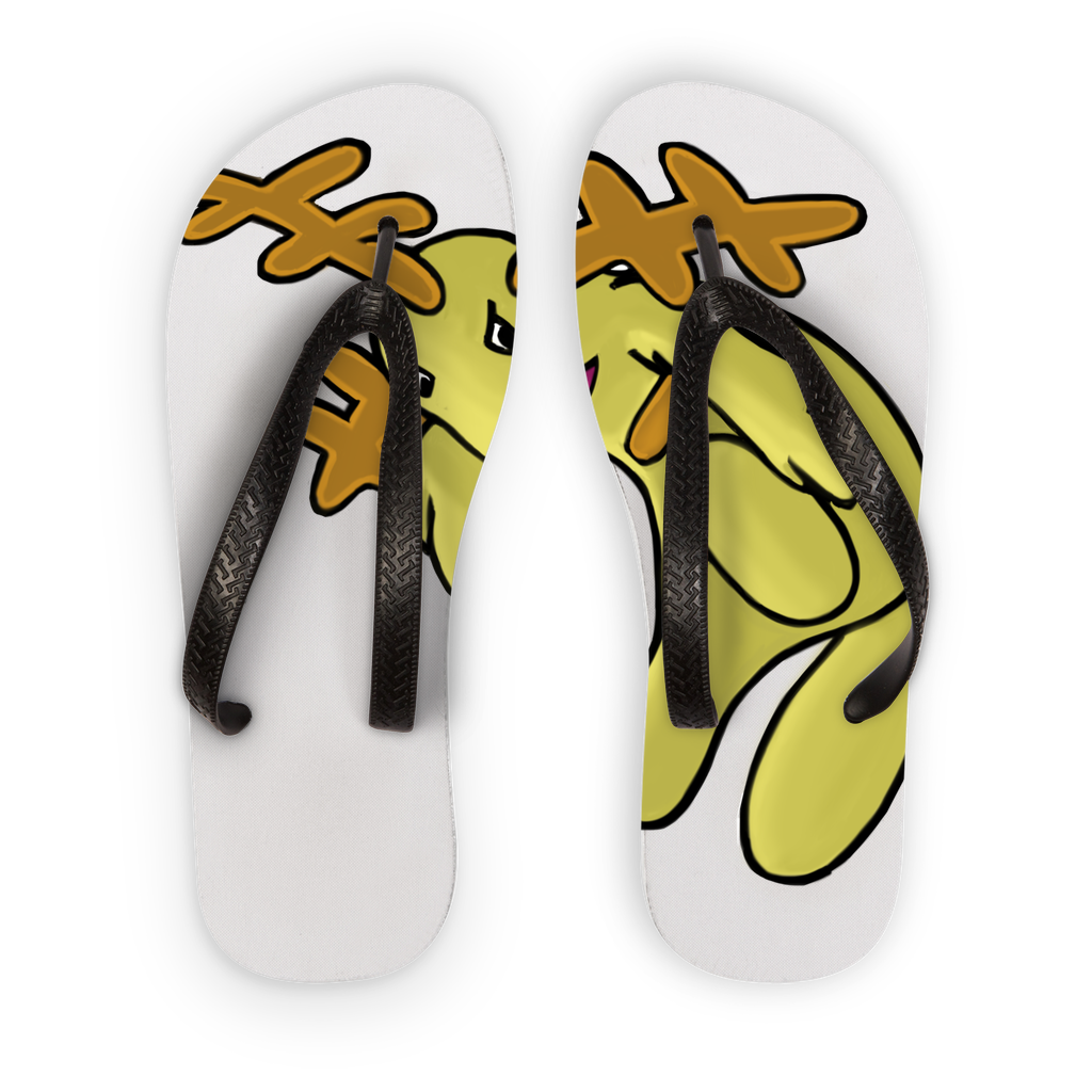 Mergilender Adult Flip Flops featuring customizable printed fabric and soft straps, perfect for poolside wear.