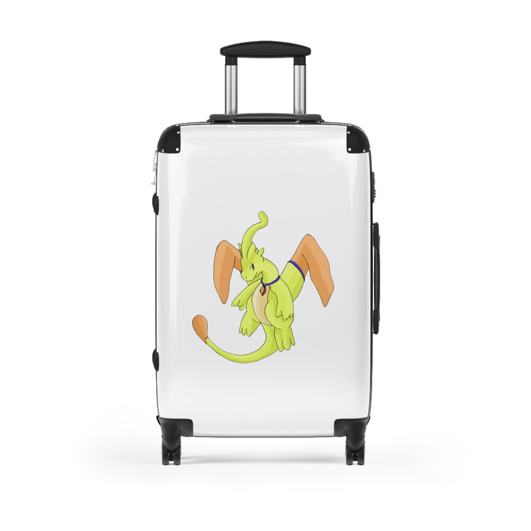 Mergilender Cabin Suitcase featuring a personalized design, lightweight polycarbonate shell, and 360° swivel wheels.