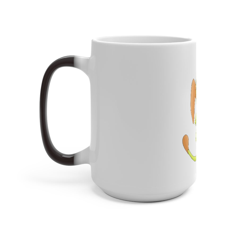 Mergilender Color Changing Mug showcasing its unique color-changing feature with a warm beverage inside.