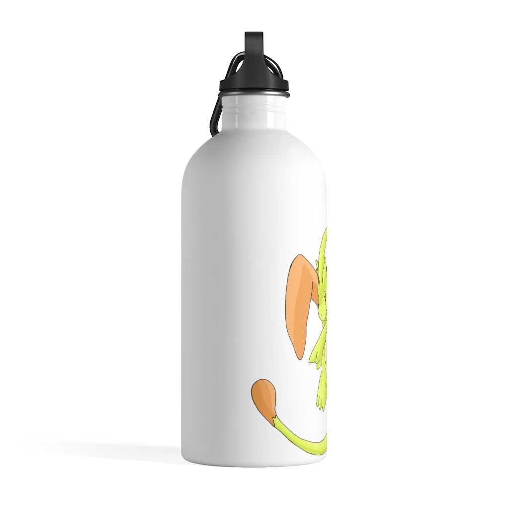 Mergilender Stainless Steel Water Bottle with a plastic screw top and carabiner, showcasing its sleek design and practical features.