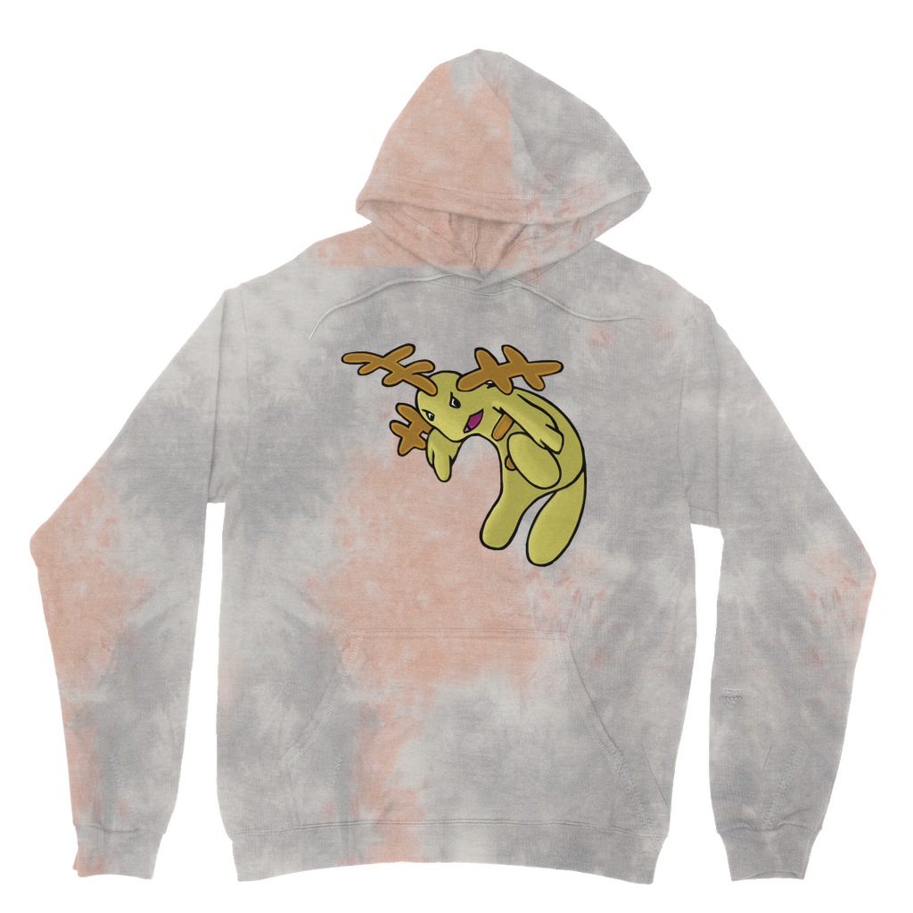 Mergilender Tie Dye Hoodie featuring a unique tie dye pattern, brushed back fleece, and a kangaroo pouch pocket.