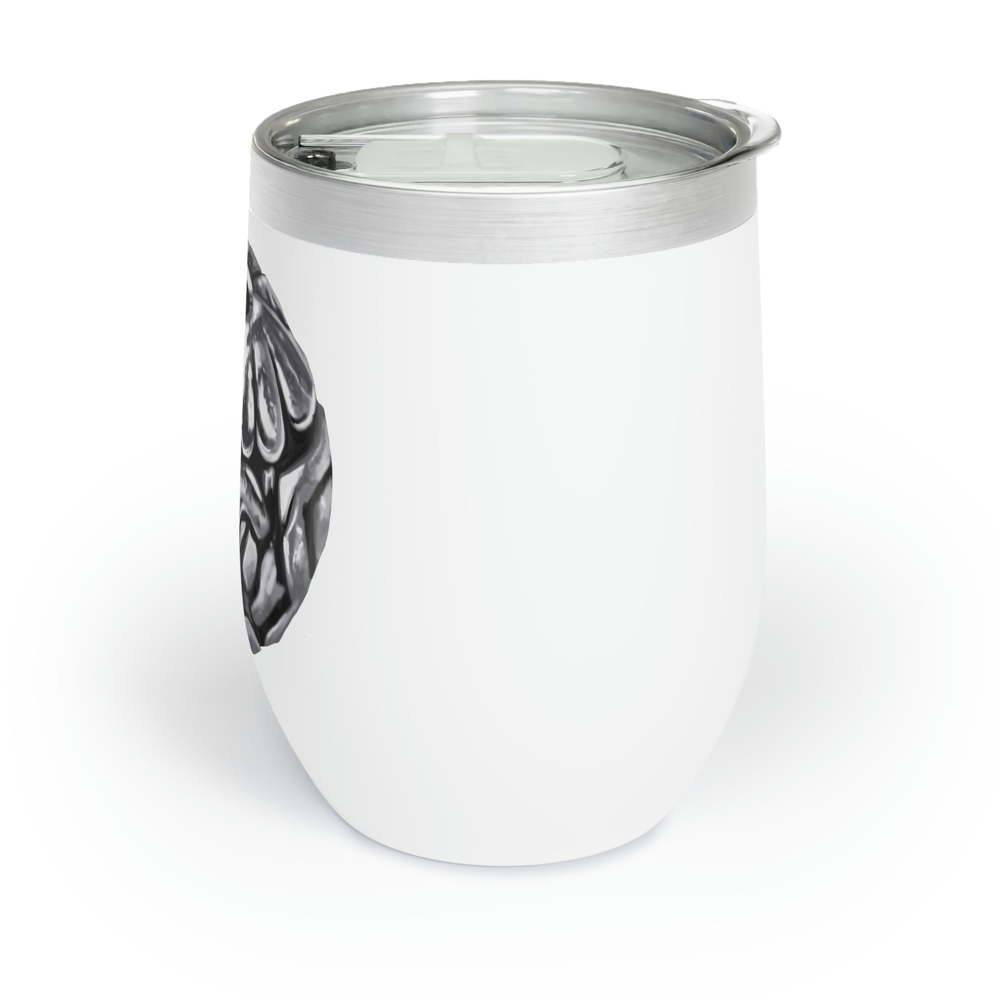 A sleek stainless steel wine tumbler with double insulation, featuring a customizable design, perfect for keeping drinks hot or cold.