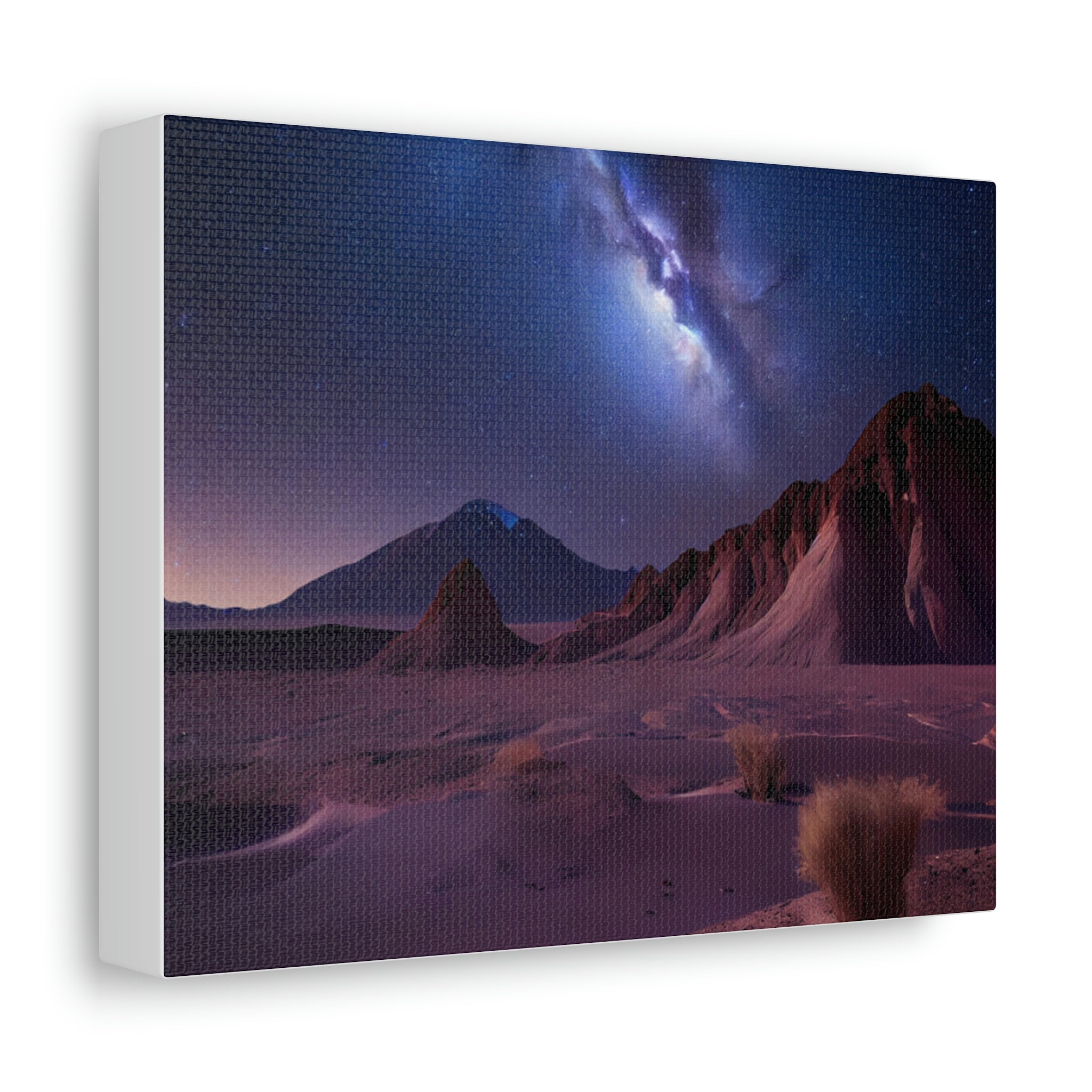 Milky Galaxy Stretched Canvas artwork featuring vibrant colors and intricate details, mounted on a sturdy wooden frame.