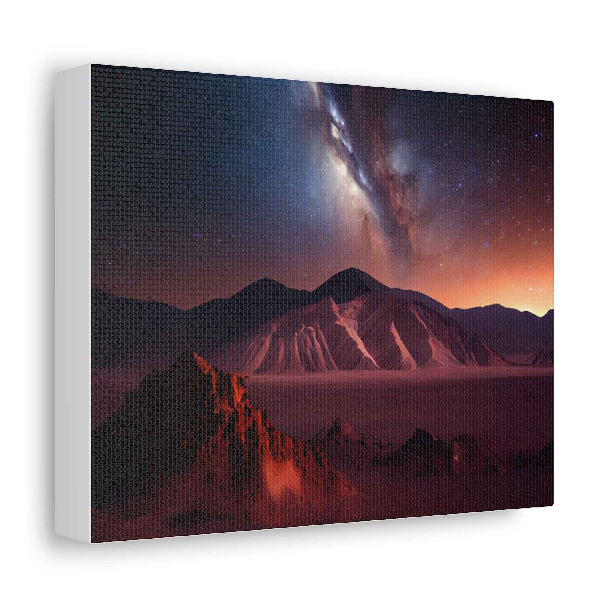 Milky Galaxy Stretched Canvas art piece showcasing vibrant colors and intricate details of the Milky Way galaxy on a wooden frame.