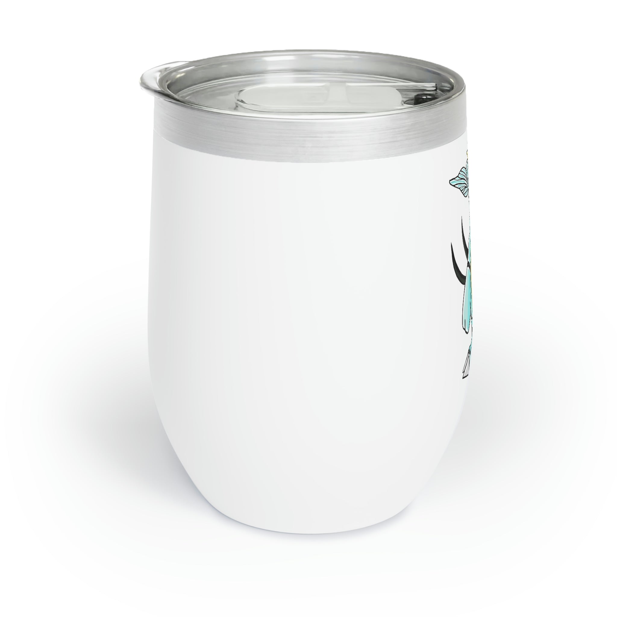 Mimatic Chill Wine Tumbler in stainless steel with customizable design, showcasing its double-insulated walls.