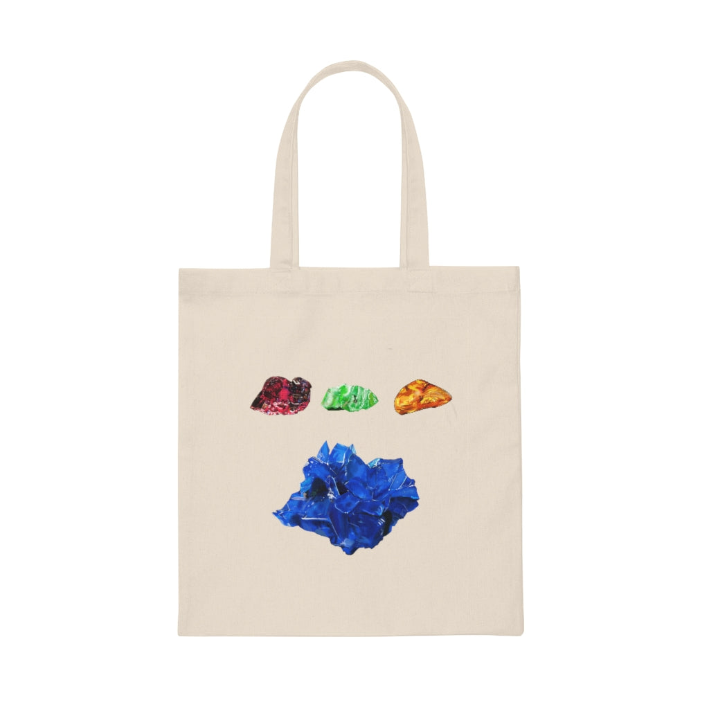 Minerals Canvas Tote Bag made of 100% cotton sheeting, featuring reinforced handles and a spacious design for everyday use.