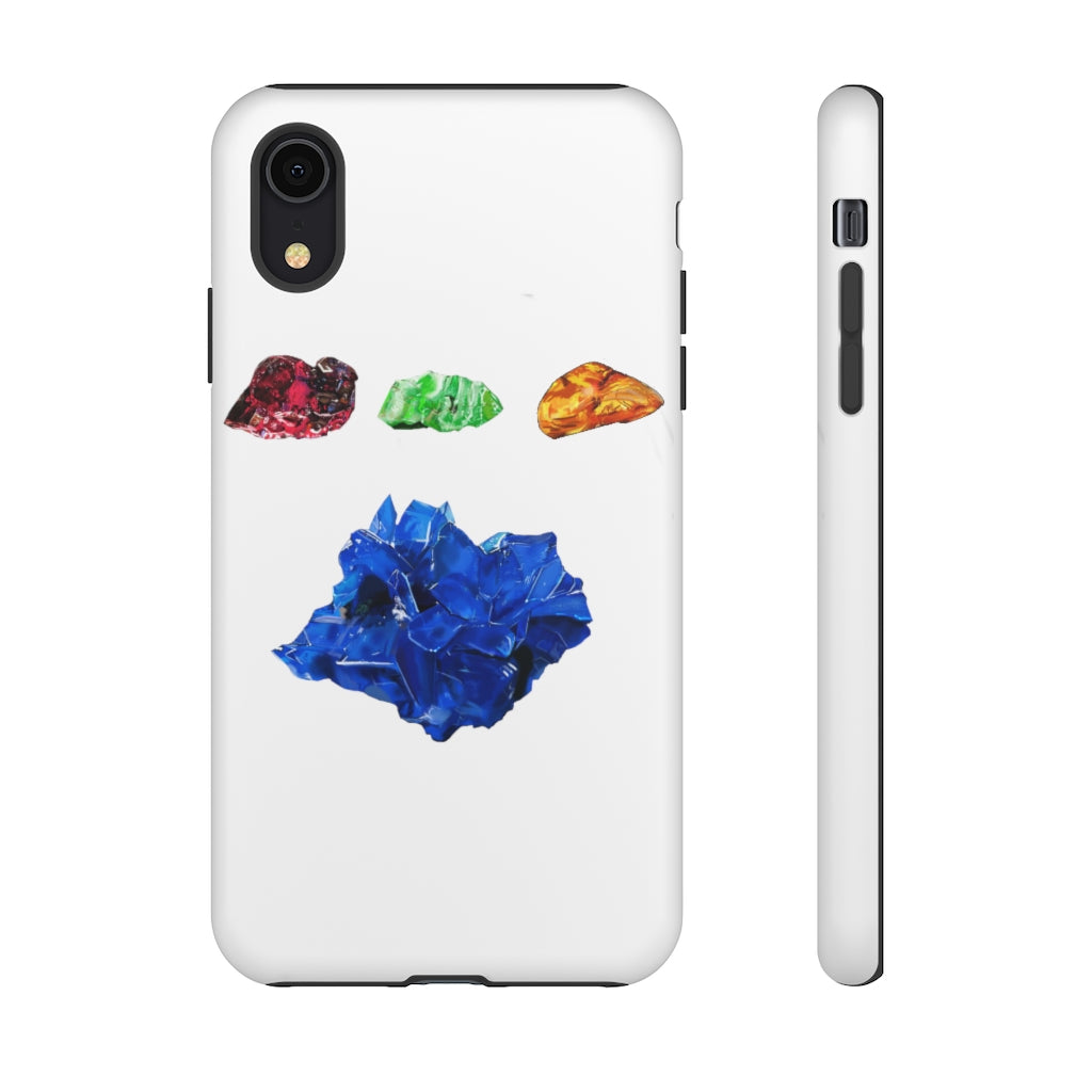 Minerals Tough Cases showcasing vibrant designs with dual-layer protection for smartphones.