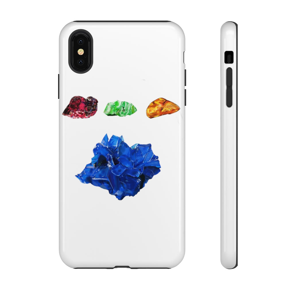 Minerals Tough Cases showcasing vibrant designs with dual-layer protection for smartphones.