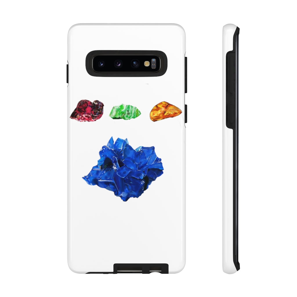 Minerals Tough Cases showcasing vibrant designs with dual-layer protection for smartphones.