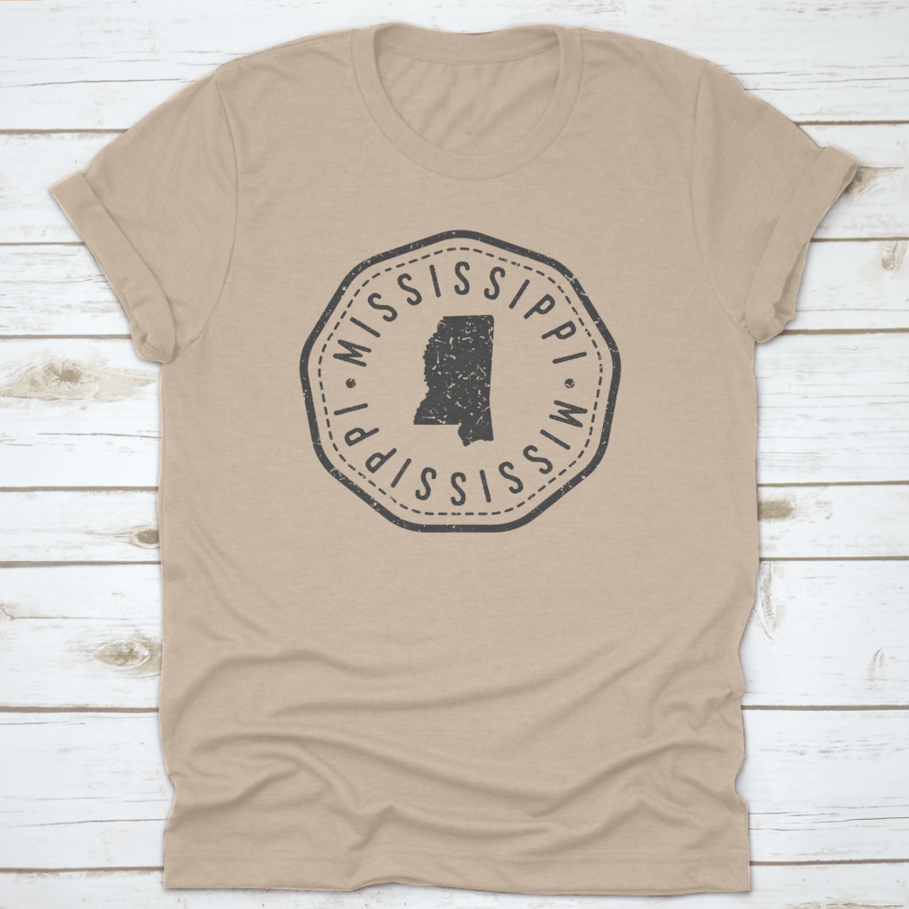 Mississippi USA Retro Postmark Vintage Postal Stamp T-shirt featuring a unique design and comfortable fit.