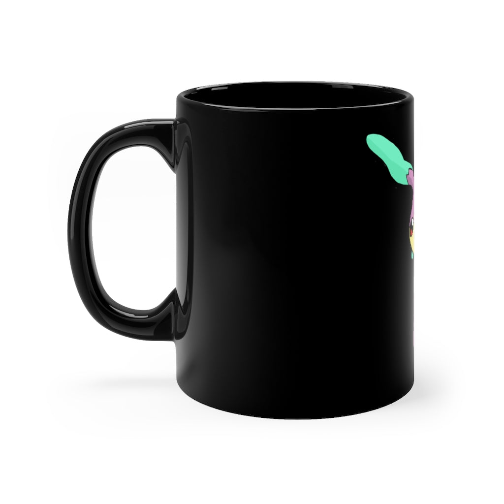 Molepha Black mug 11oz with a sleek design, featuring rounded corners and a C-handle, perfect for coffee or tea.