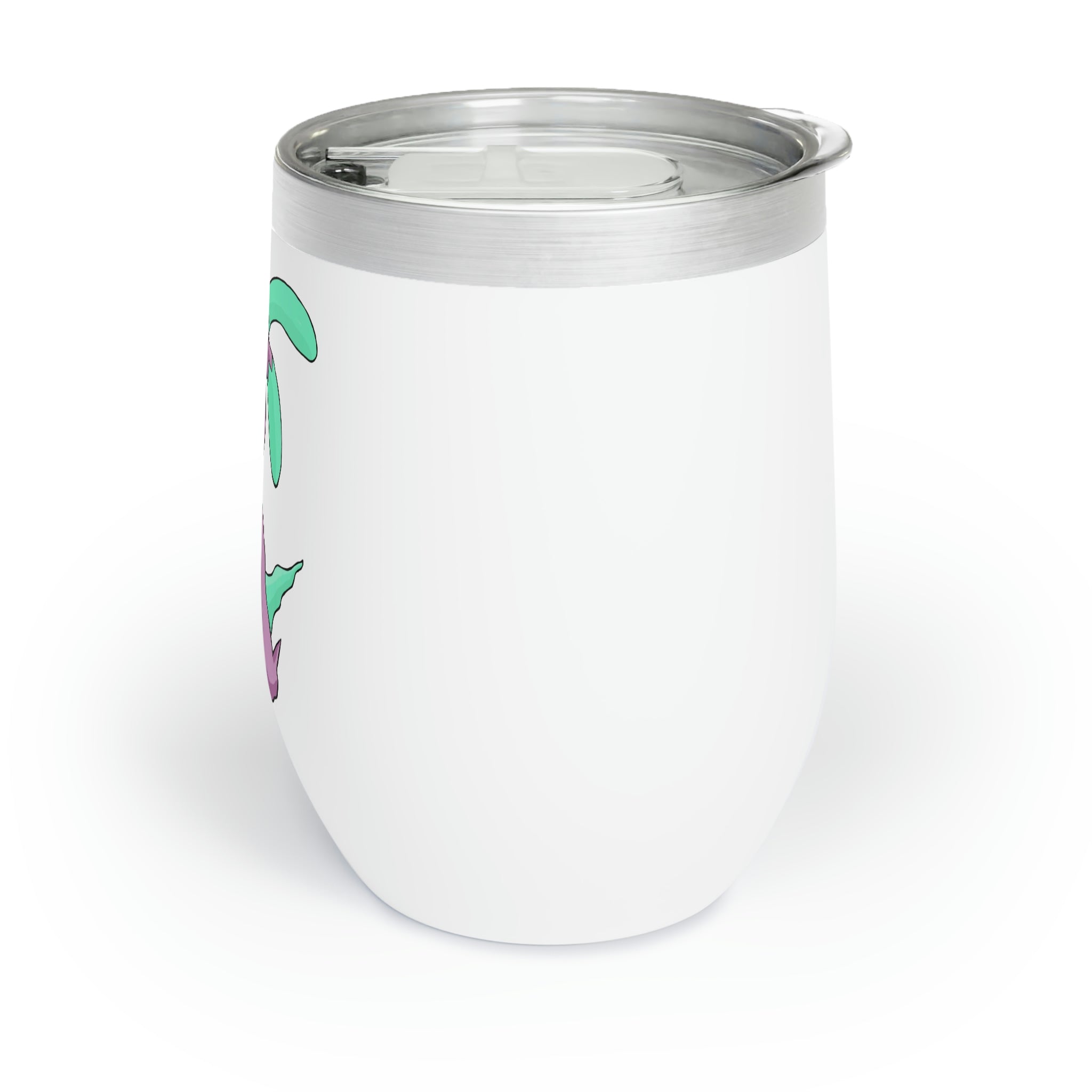 Molepha Chill Wine Tumbler in stainless steel with a sleek, stemless design, showcasing its double-insulated walls and customizable surface.