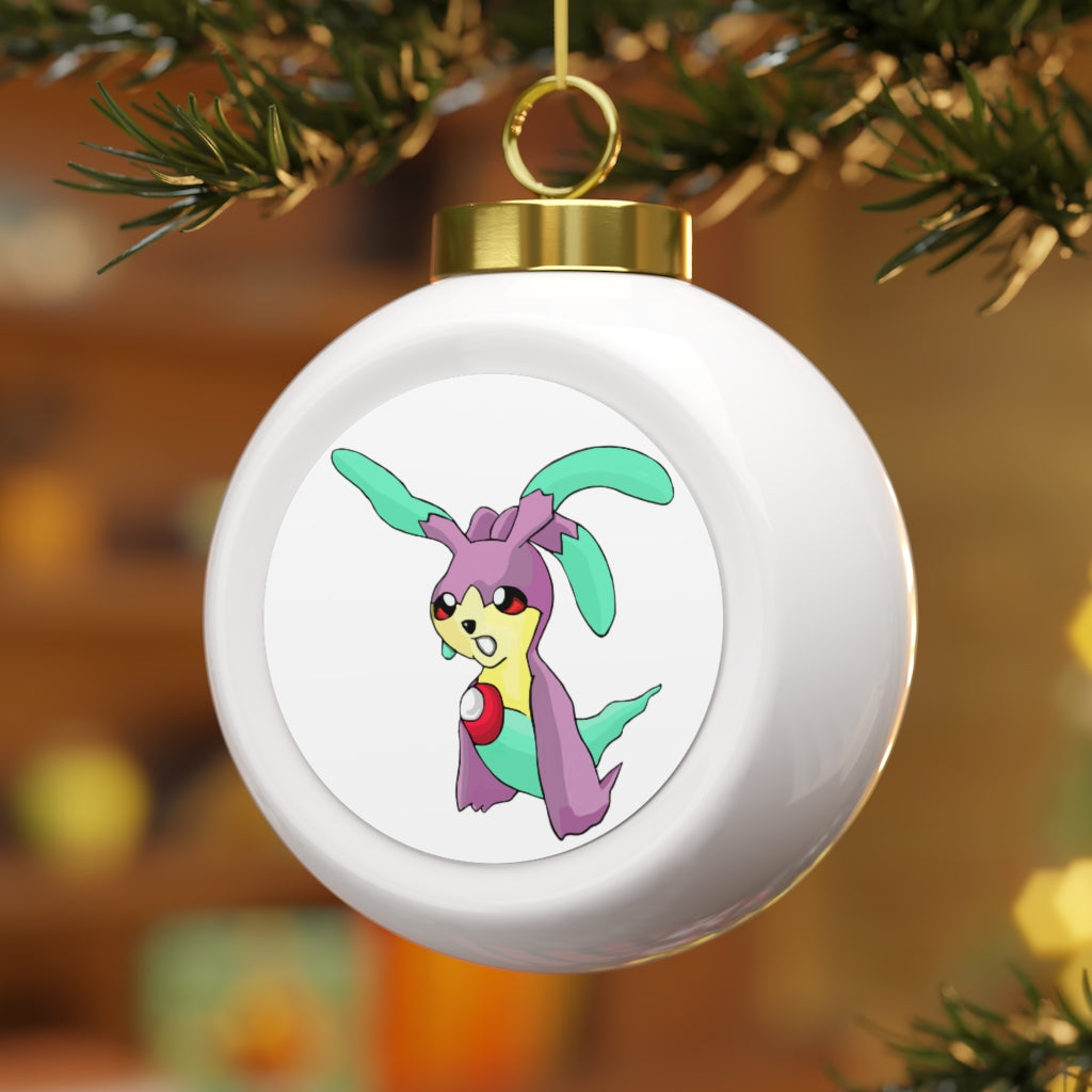 Molepha Christmas Ball Ornament with glossy finish and gold ribbon, featuring a vintage style and customizable metal insert.