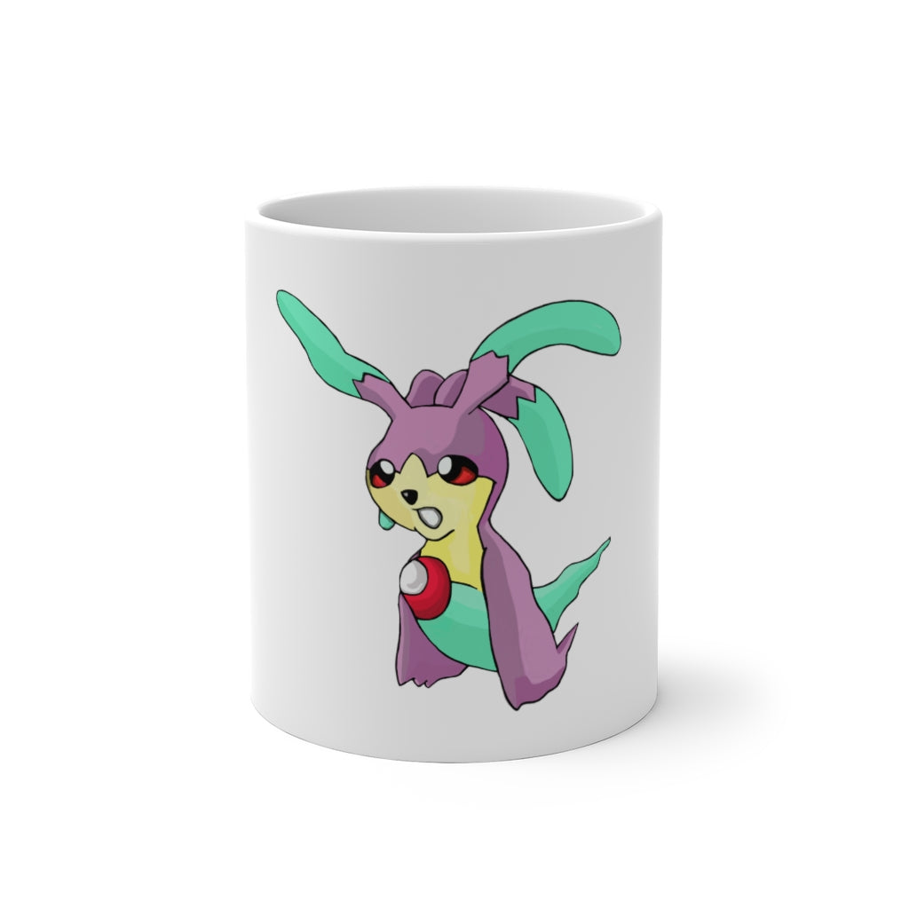 Molepha Color Changing Mug showcasing vibrant colors when filled with hot liquid, featuring a C-handle and rounded corners.