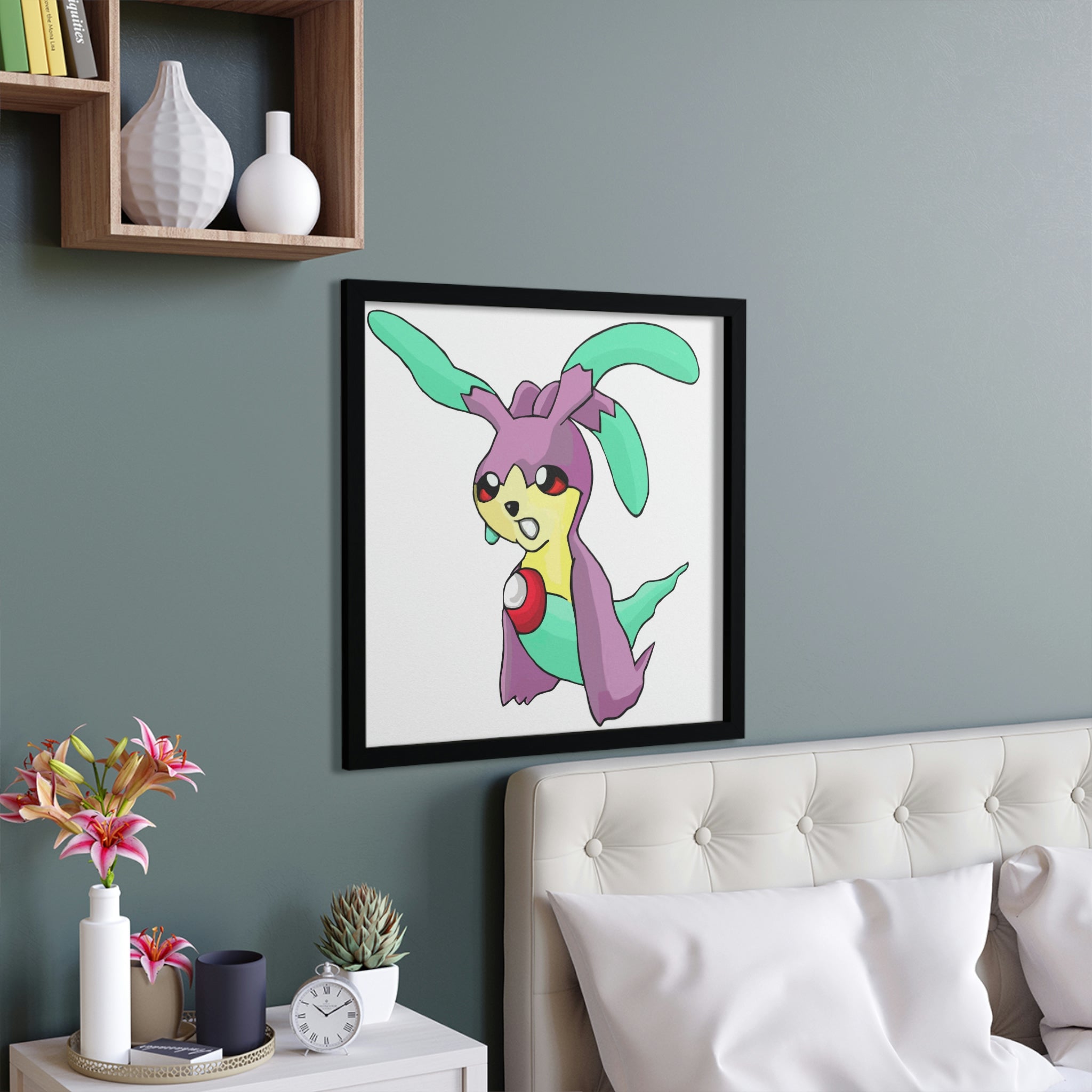 Molepha Framed Poster featuring a hand-crafted wooden frame with customizable design options, ideal for home decor.