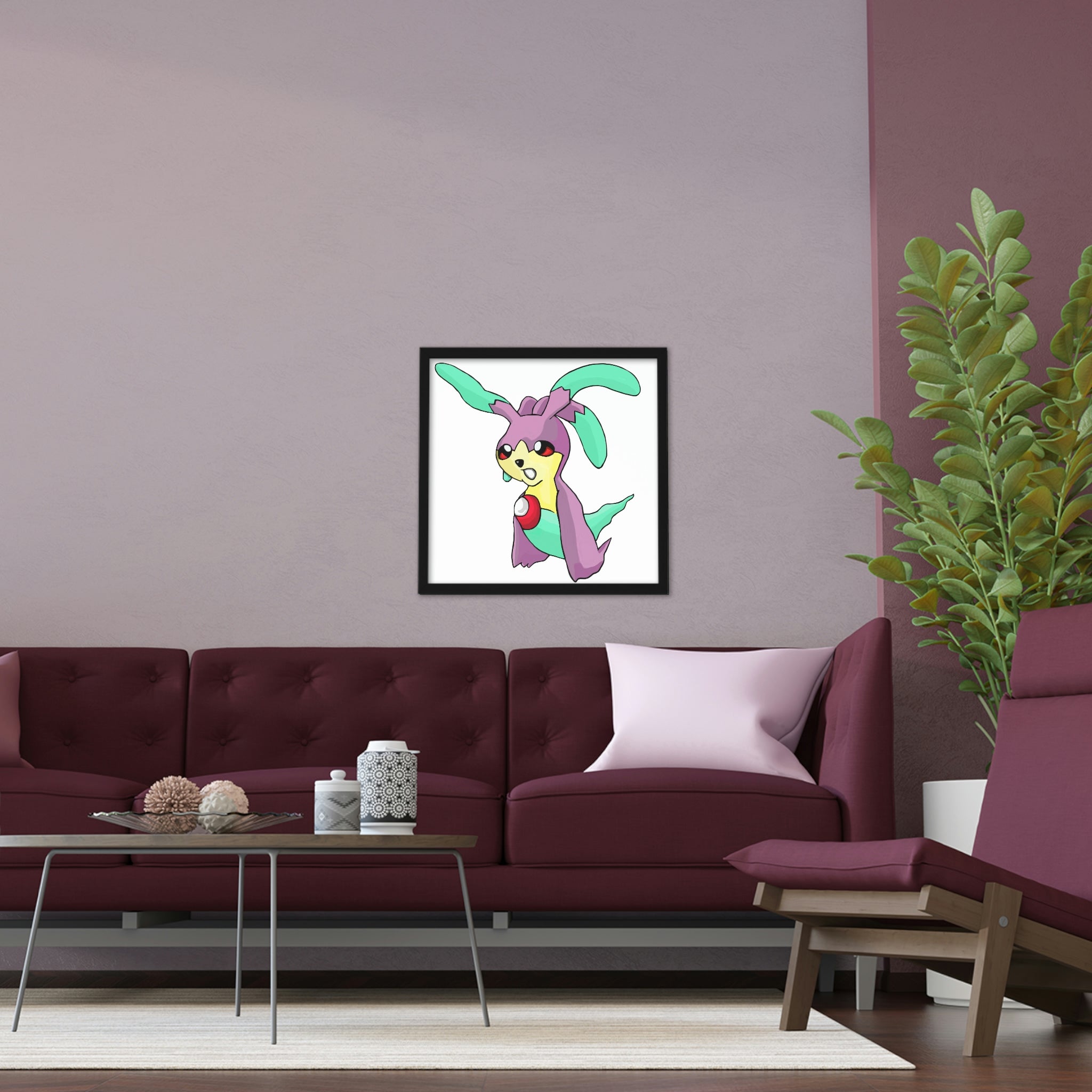 Molepha Framed Poster featuring a hand-crafted wooden frame with customizable design options, ideal for home decor.