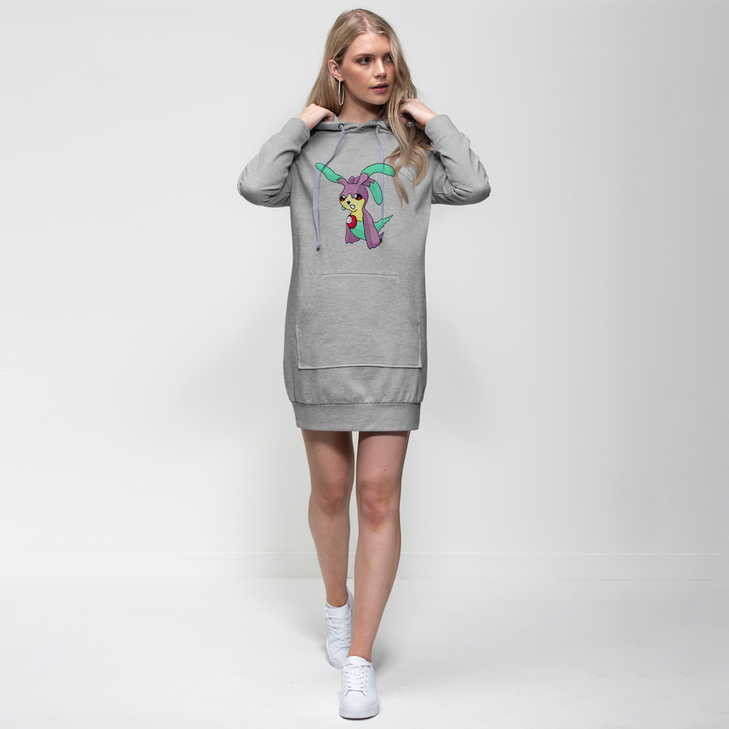 Molepha Premium Adult Hoodie Dress featuring a relaxed fit, hood, and kangaroo pocket in a stylish design.