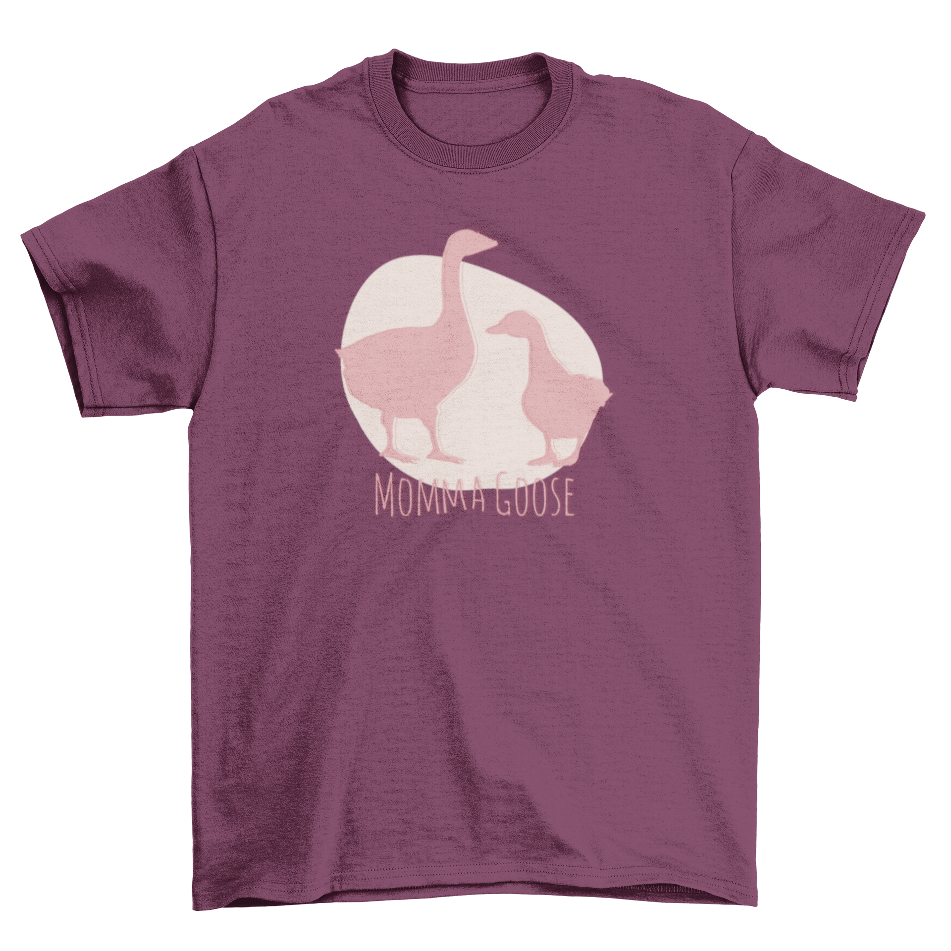 Momma Goose T-shirt featuring a mother goose and baby goose illustration with the text 'Momma Goose'.