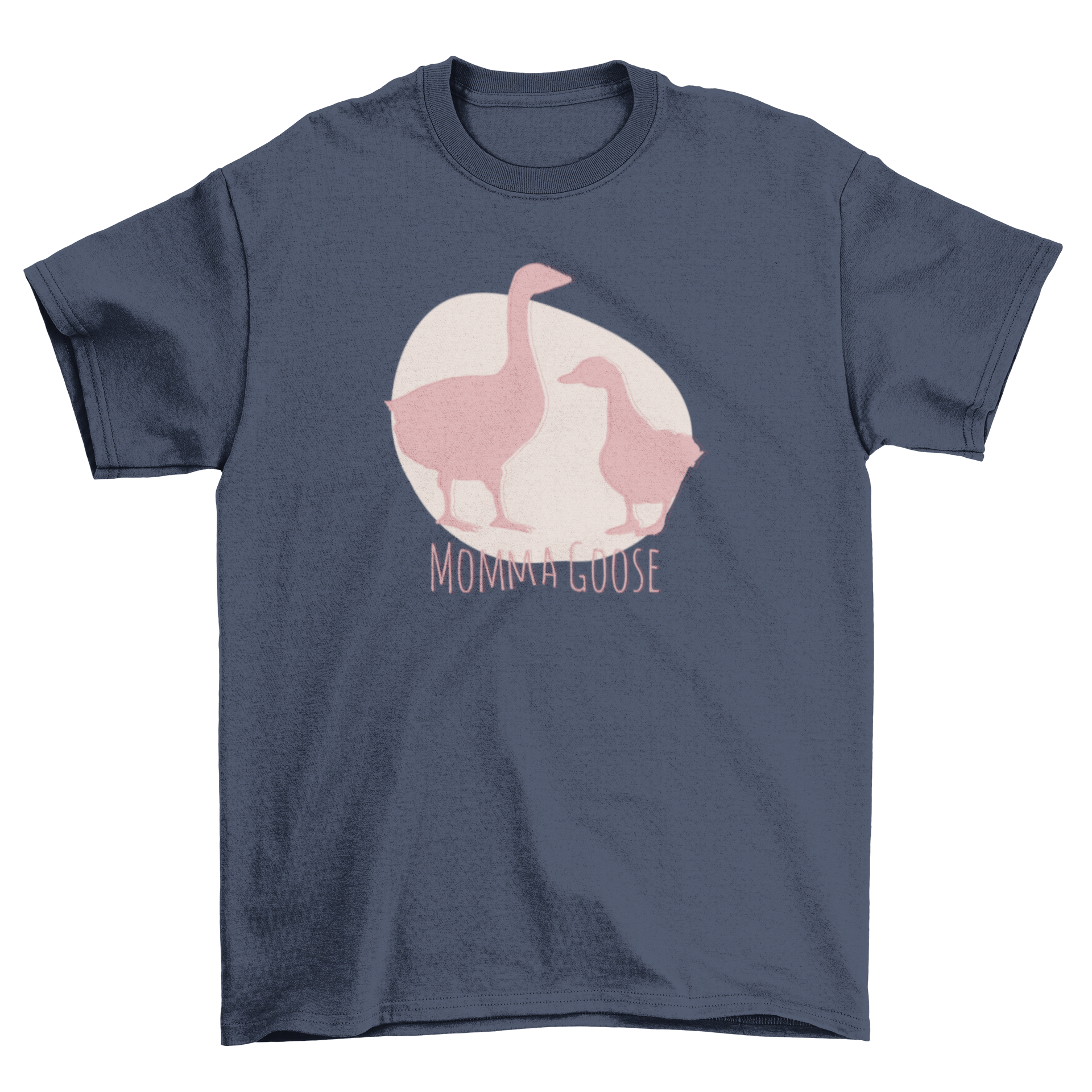 Momma Goose T-shirt featuring a mother goose and baby goose illustration with the text 'Momma Goose'.